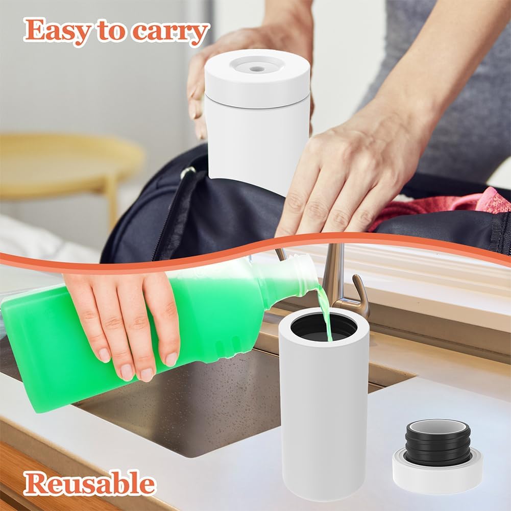 Soap Dispenser Dish Soap Holder for Kitchen Sink 8 oz Round Refillable Foaming Soaps Dispenser