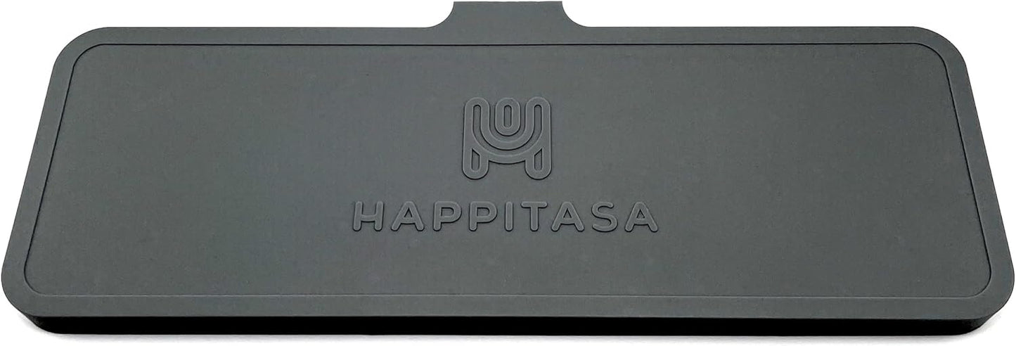 Happitasa Silicone Soap Dish Tray and Sponge Holder with Drain Chute | Bathroom and Kitchen Sink