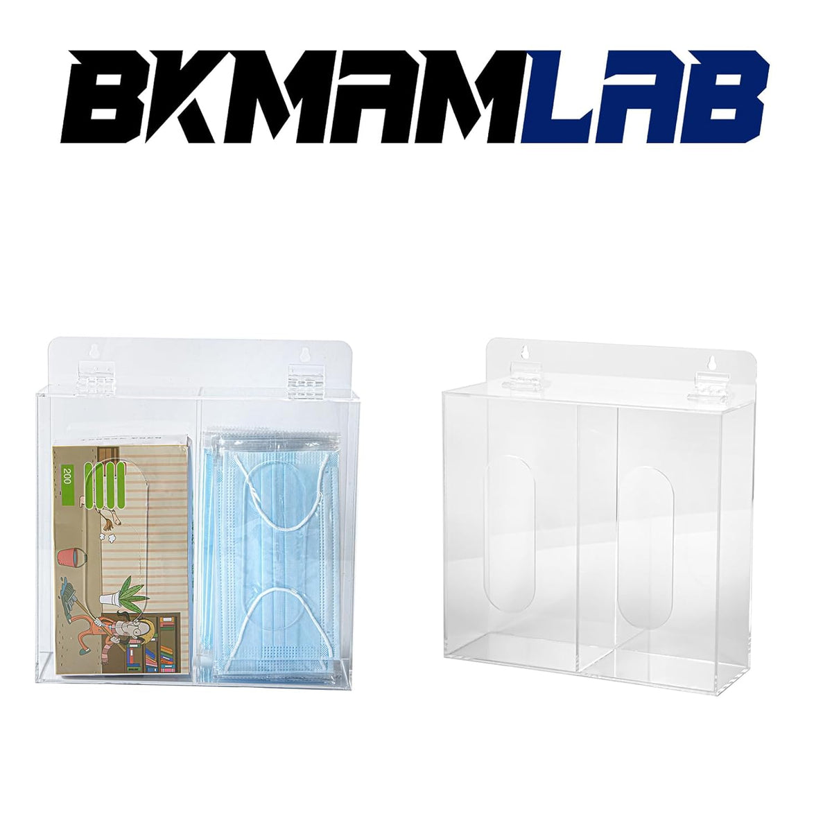 Wall Mounted Glove Dispenser, Hairnet Shoe Cover Dispenser,Acrylic Glove Box Holder, Clear (for 2