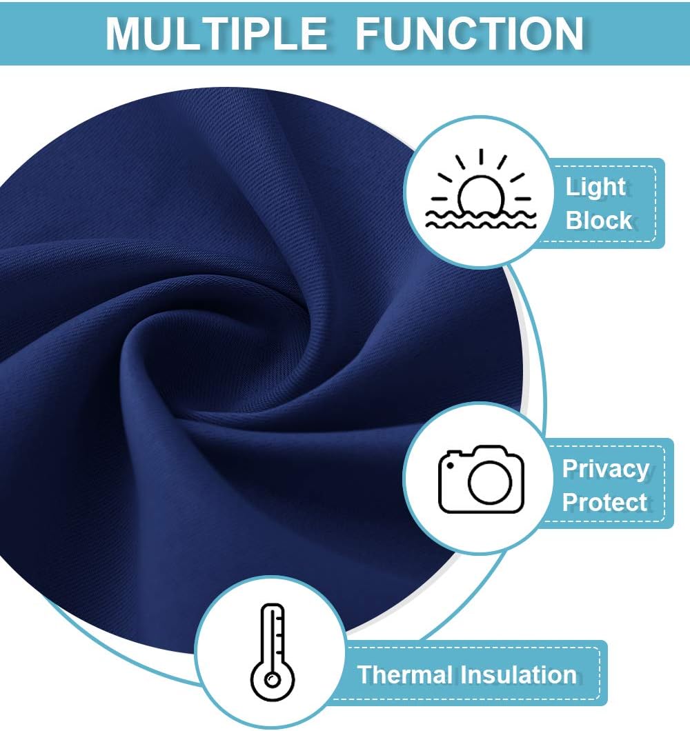 RYB HOME Kitchen Curtains Blackout Half Window Short Drapes for Bathroom Bedroom Small Window