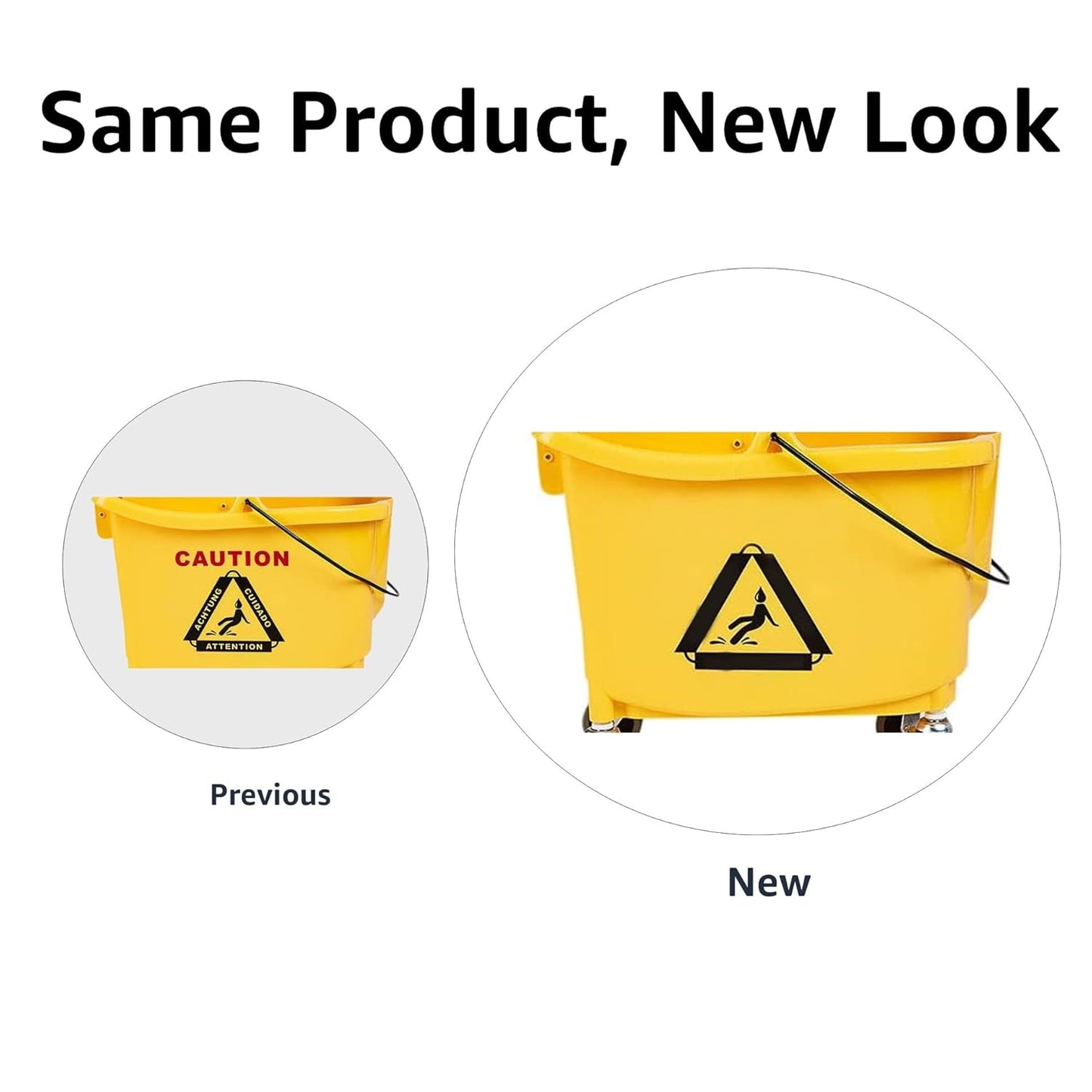 Amazon Basics Rectangular Floor Cleaning Mop Bucket with Sturdy Down Press Wringer Combo, 35-Quart