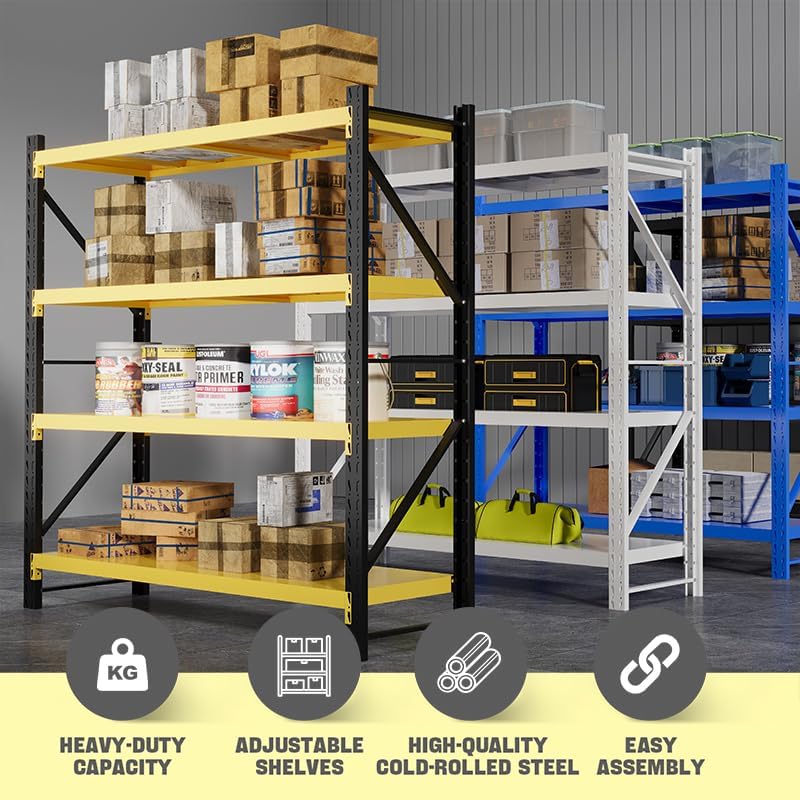Storage Shelves Heavy Duty, Metal Garage Shelving Units, 4 Tier Storage Rack Shelf, Steel