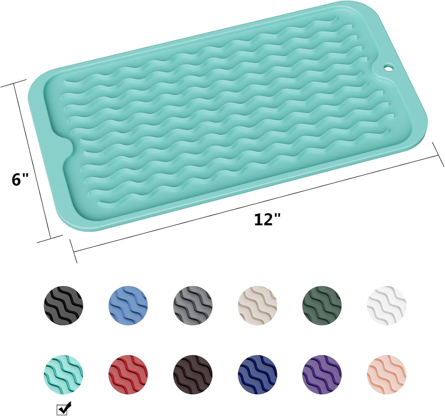 ZLR Silicone Dish Drying Mat for Kitchen Counter, Eco-Friendly Fast Dry Dish Mat, Easy Clean Multi