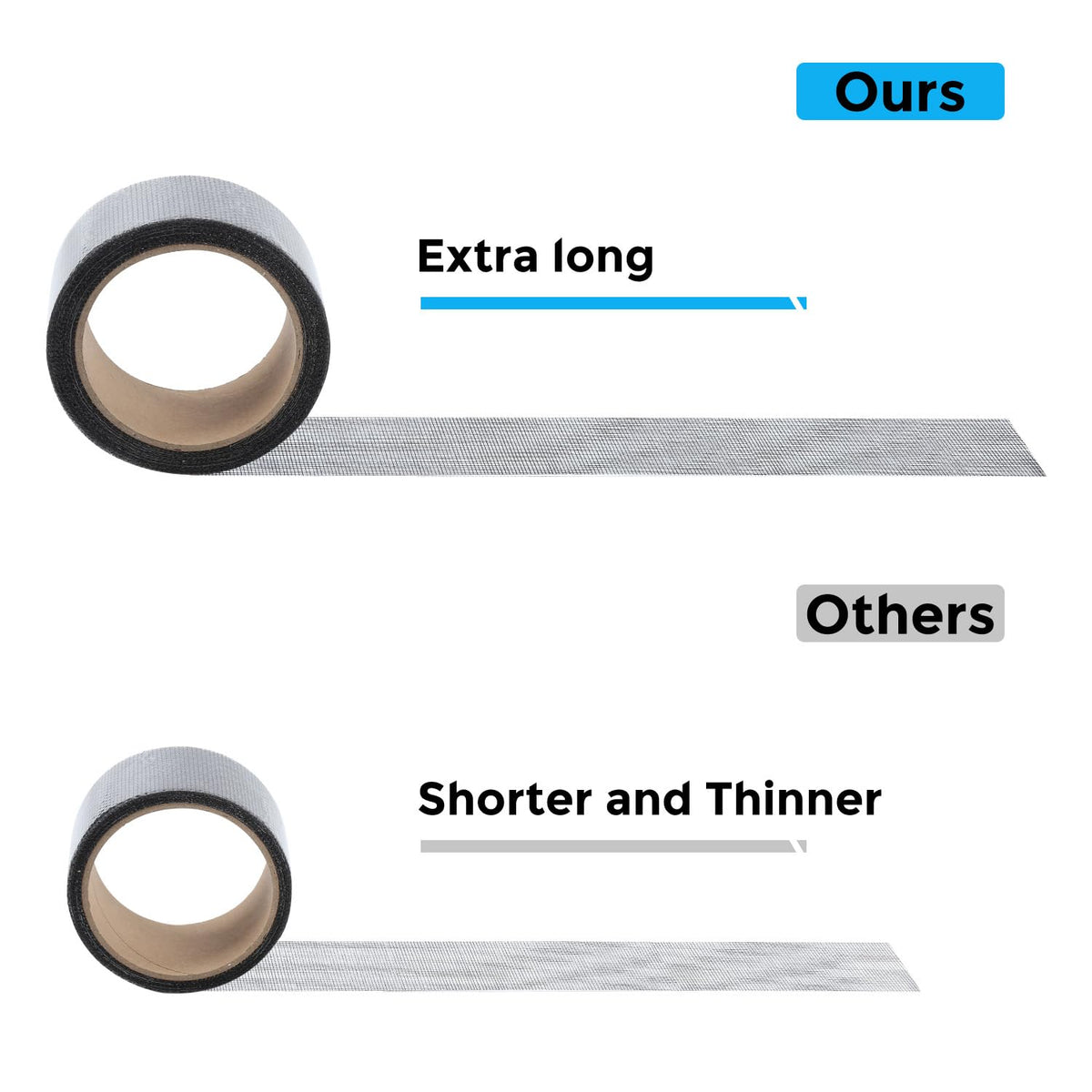 Black Window Screen Repair Tape, 4 in X 20 FT (240IN) Kit for Windows or Doors, Strong Adhesive