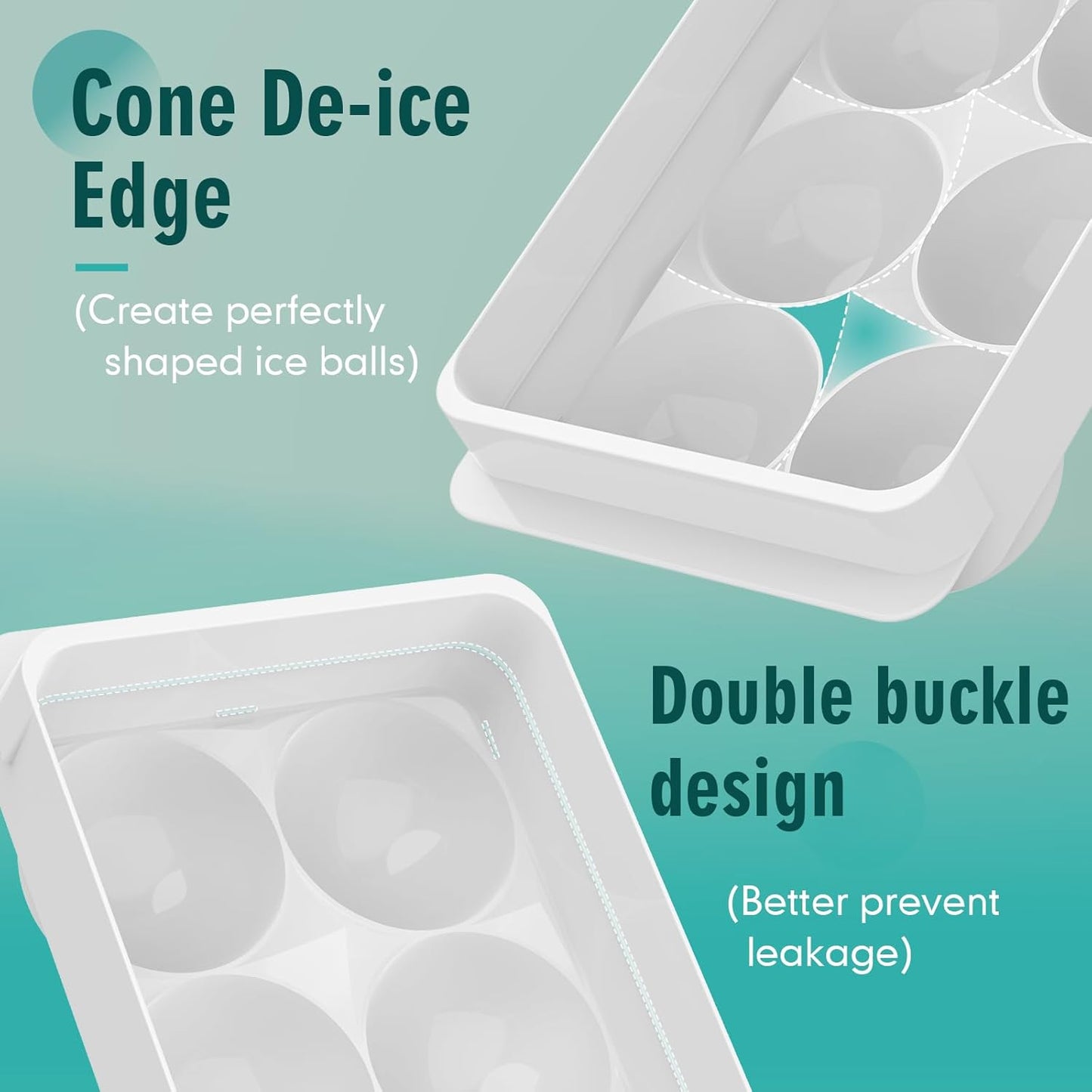 WIBIMEN Large Ice Cube Molds, Big Round Whiskey Ice Cube Trays for Freezer, Easy to Fill & Release