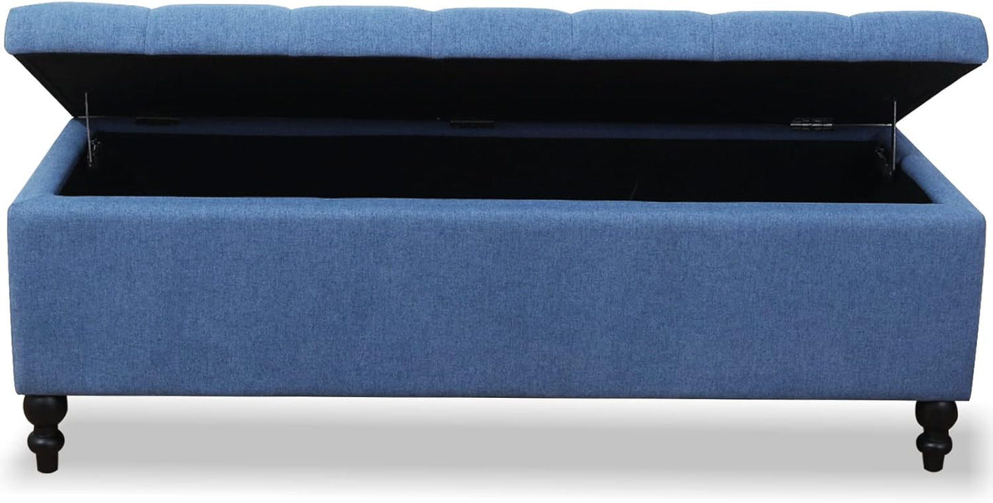 Storage Ottoman 50.2 Inches Upholstered Fabric Storage Ottoman Bench,Button Tufted Ottoman with