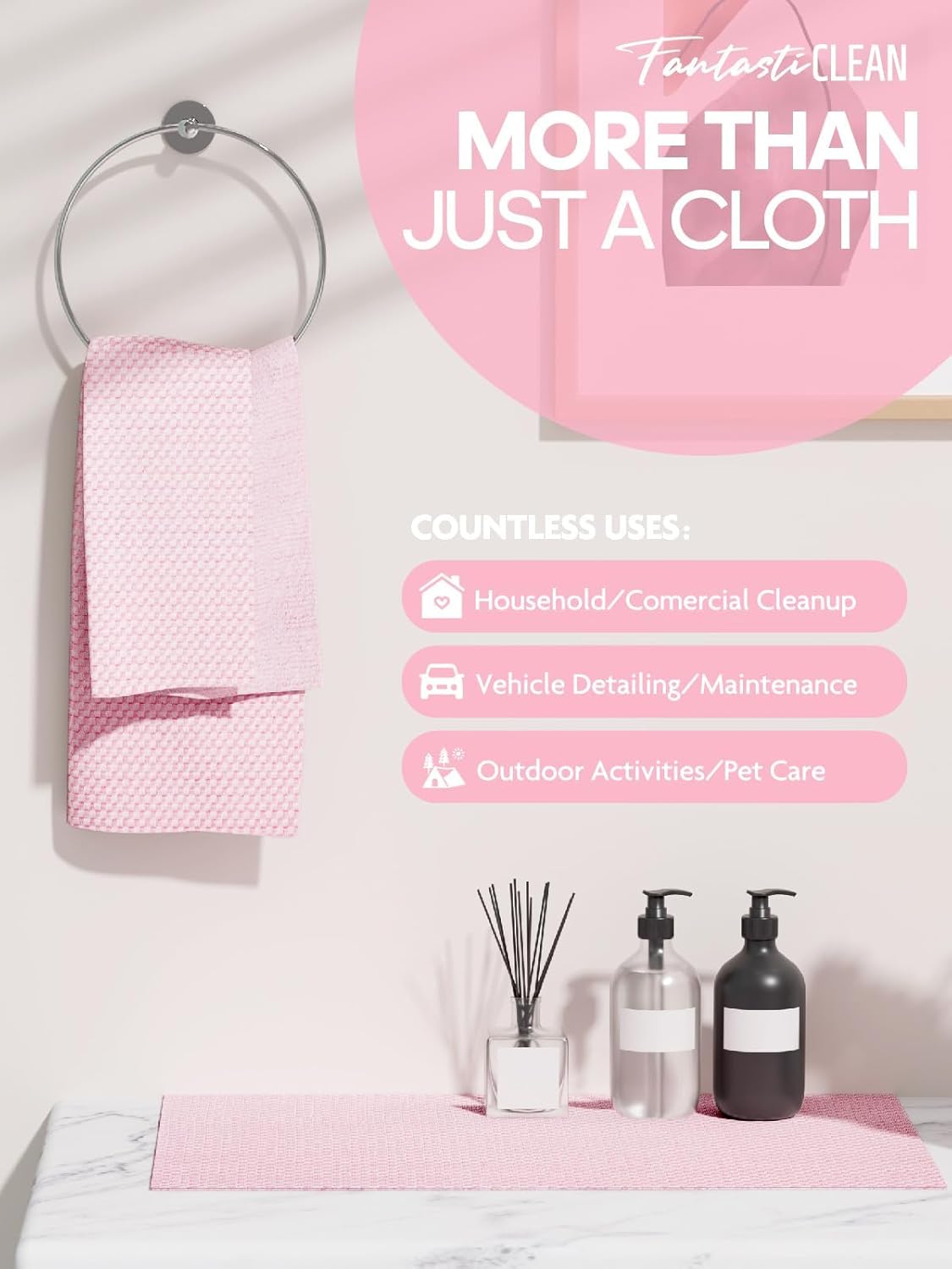 Fantasticlean Large Tear-Away Microfiber Cleaning Cloth Roll - 18'' by 12'', 36 Sheets, Thick Dish