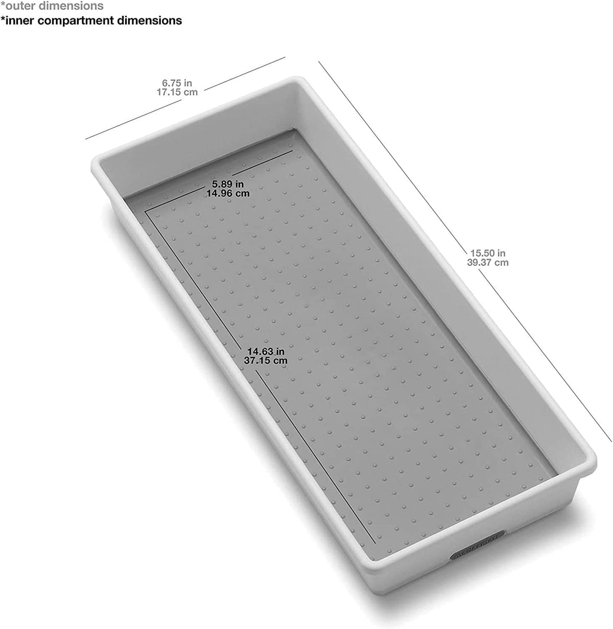 madesmart Antimicrobial Classic 15 x 6 Bin, Drawer Organizer, Multi-Purpose Home Organization, EPA
