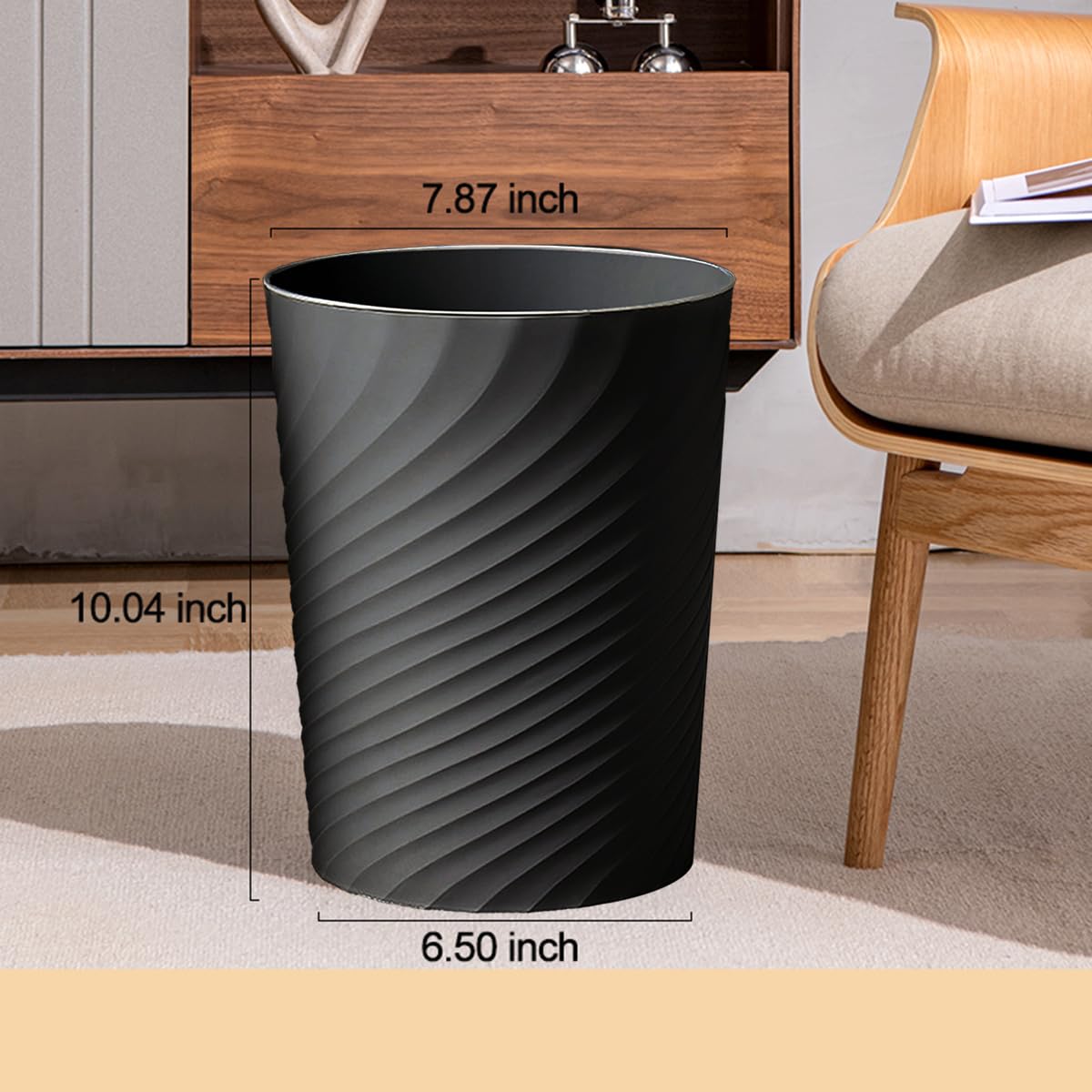 2 Pcak Small Bathroom Trash Can 1.8 Gallon Waste Basket Garbage Can for Bedroom Office Kitchen