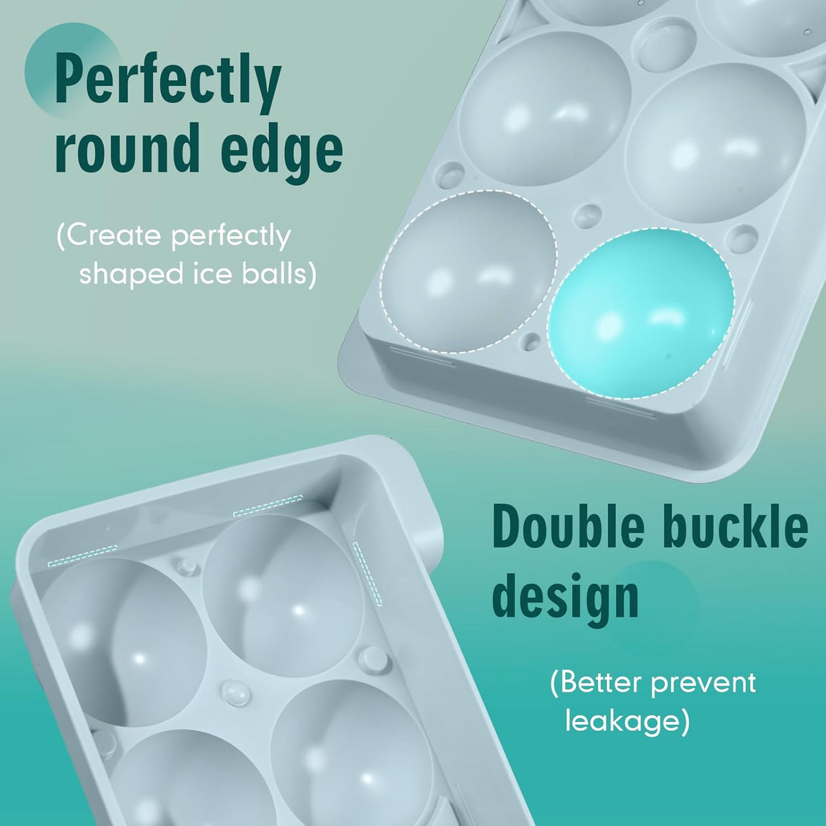 WIBIMEN Large Ice Cube Molds, Big Round Whiskey Ice Cube Trays for Freezer, Easy to Fill & Release