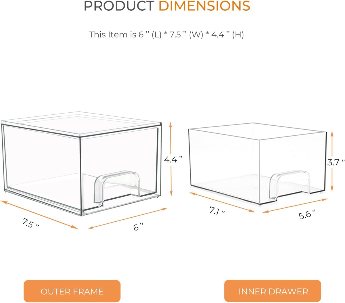 4 Pack Laundry Room Organization Storage Drawers with Labels, Clear Stackable Dryer Sheet Holder