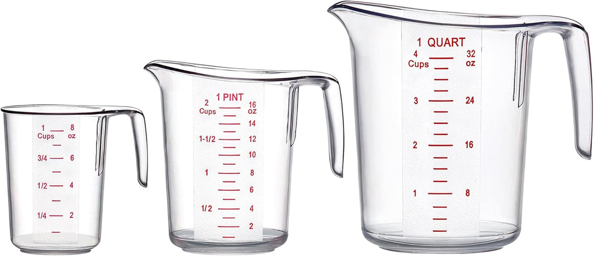 Amazing Abby - Melissa - Plastic Measuring Cups (3-Piece Set), Food-Grade Measuring Jugs, 1/2/4-Cup