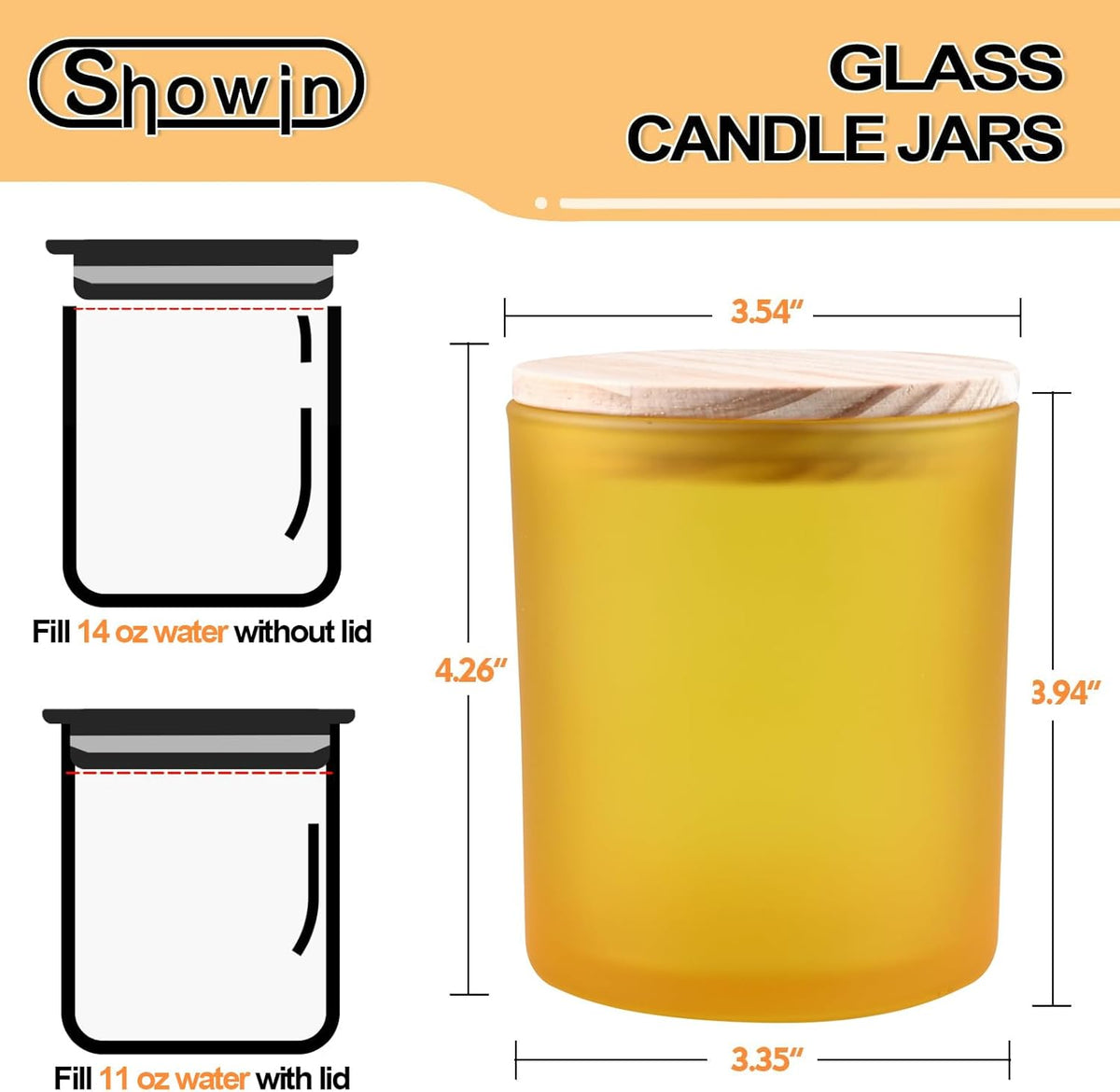 14 OZ Thick Candle Jars for Making Candles 12 Pcs, 3 Wick Empty Jars with Wood Lids for Candle