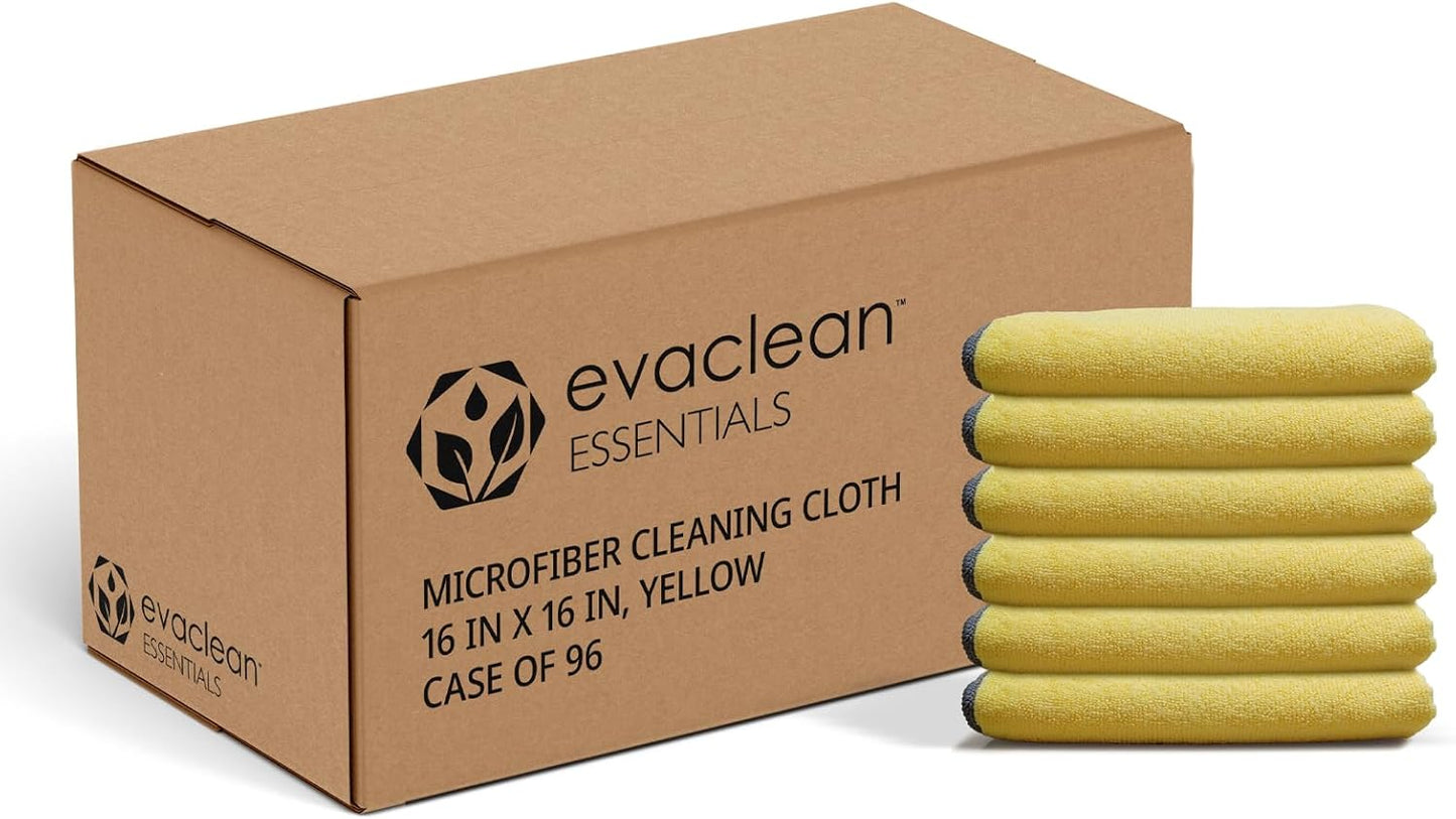 EvaClean Essentials Premium Microfiber Cleaning Cloth 16"x16" - Reusable, Washable, Non-Scratch