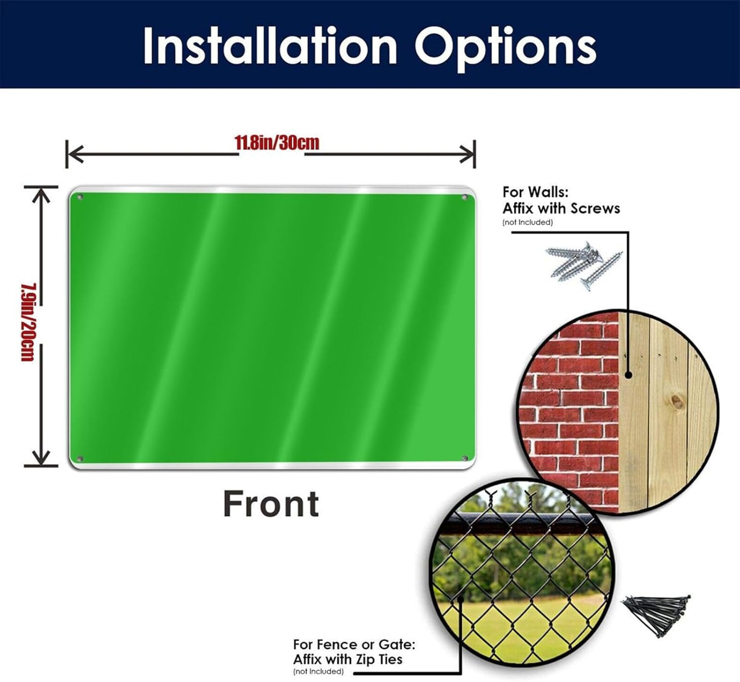 Personalized Aluminum Weatherproof Metal Signs - Multiple Sizes, Custom Text & Picture, Hazard