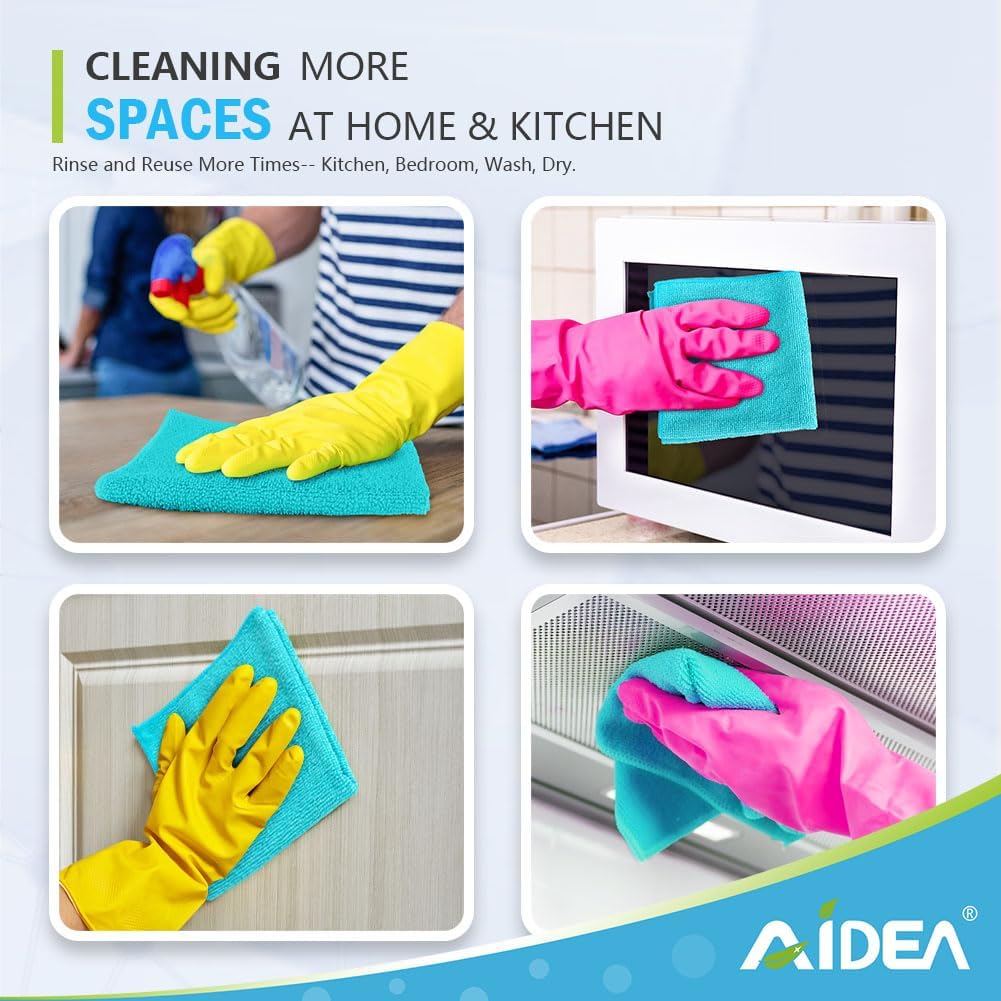 AIDEA Microfiber Cleaning Cloth-50PK, Soft Microfiber Towels for Cars, Absorbent Cleaning Rags