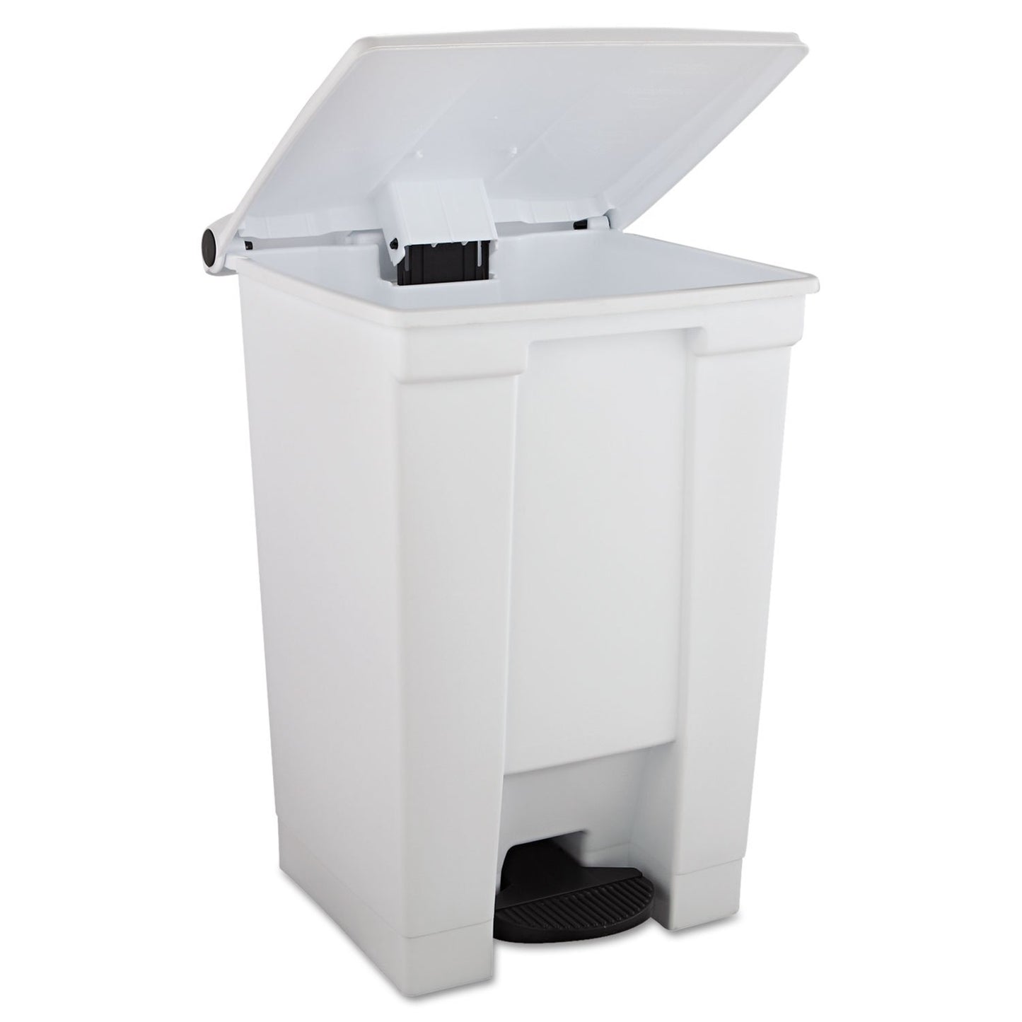 Rubbermaid Commercial Products Step-On Trash Can with Lid 12-Gallon White Hands-Free Sanitary Use