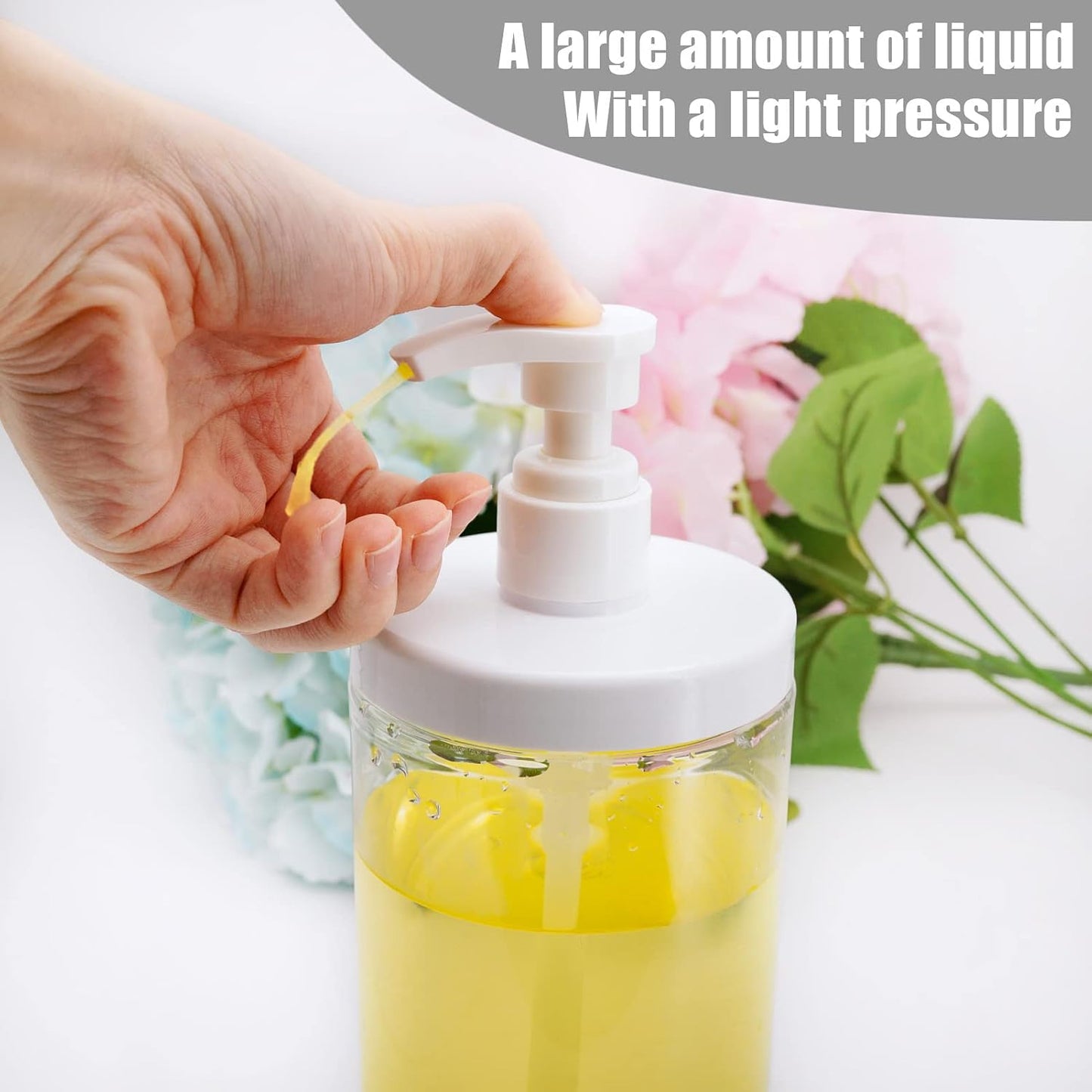 Cosywell Pump Bottle Dispenser Plastic Pump Bottles Refillable Bottles Wide Mouth Jar Style Empty