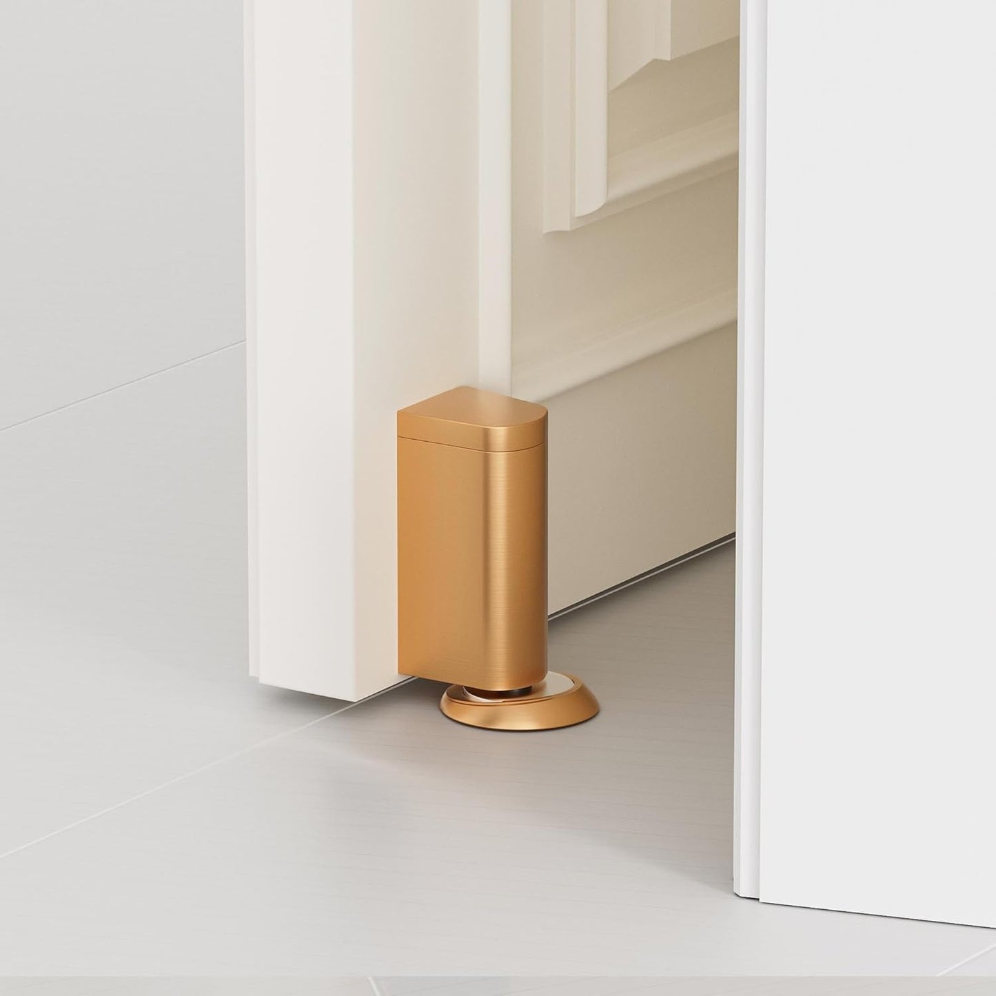 Windproof Magnetic Door Stoppers, 0-0.78" Stroke Mechanical Doorstop, No-Hole Flooring Door Suction