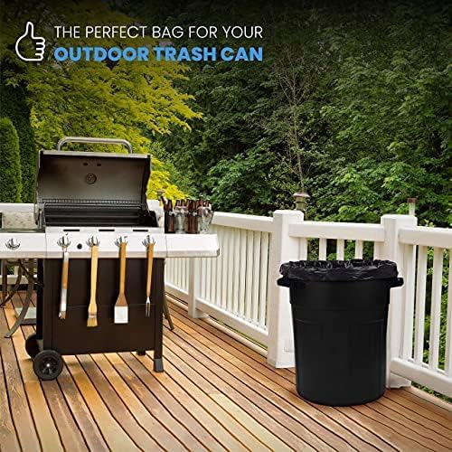 ToughBag 55 Gallon Trash Bags, 55-60 Gallon Trash Bags Heavy Duty (50 COUNT) - Large Black Trash