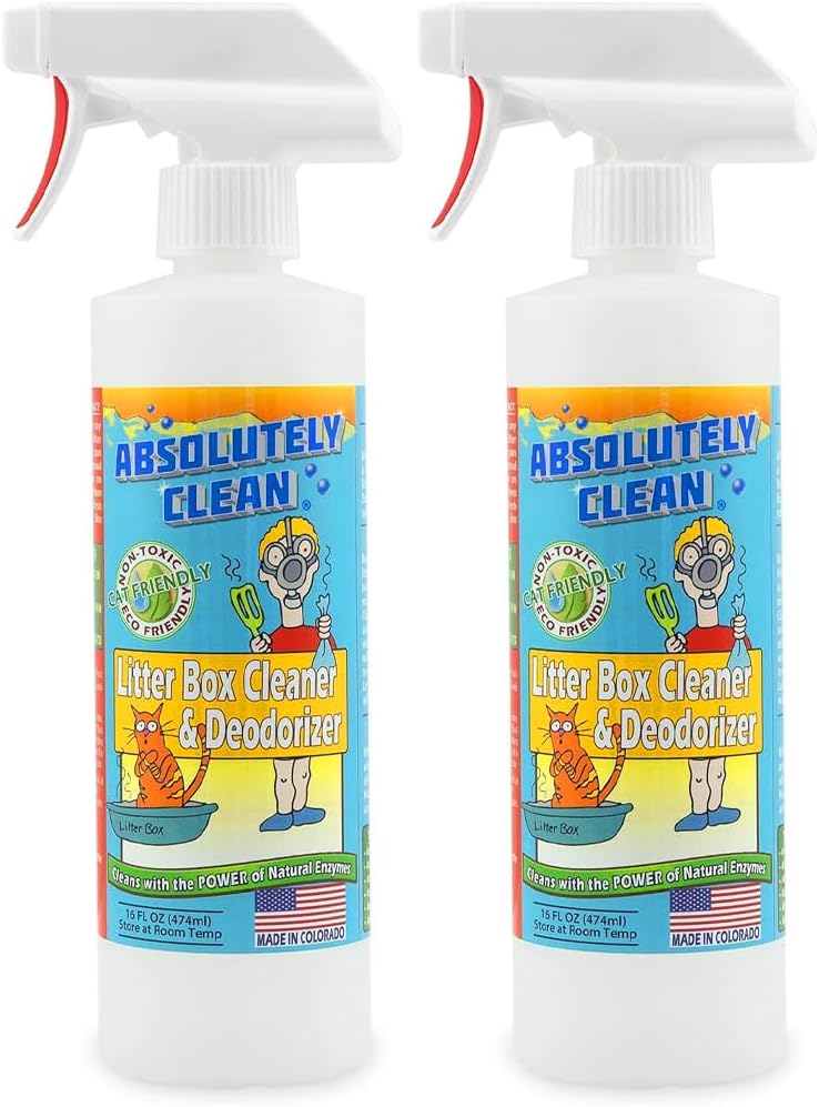 Absolutely Clean Litter Box Cleaner and Deodorizer, Eliminate Odors Quickly, Neutralizes Urine and