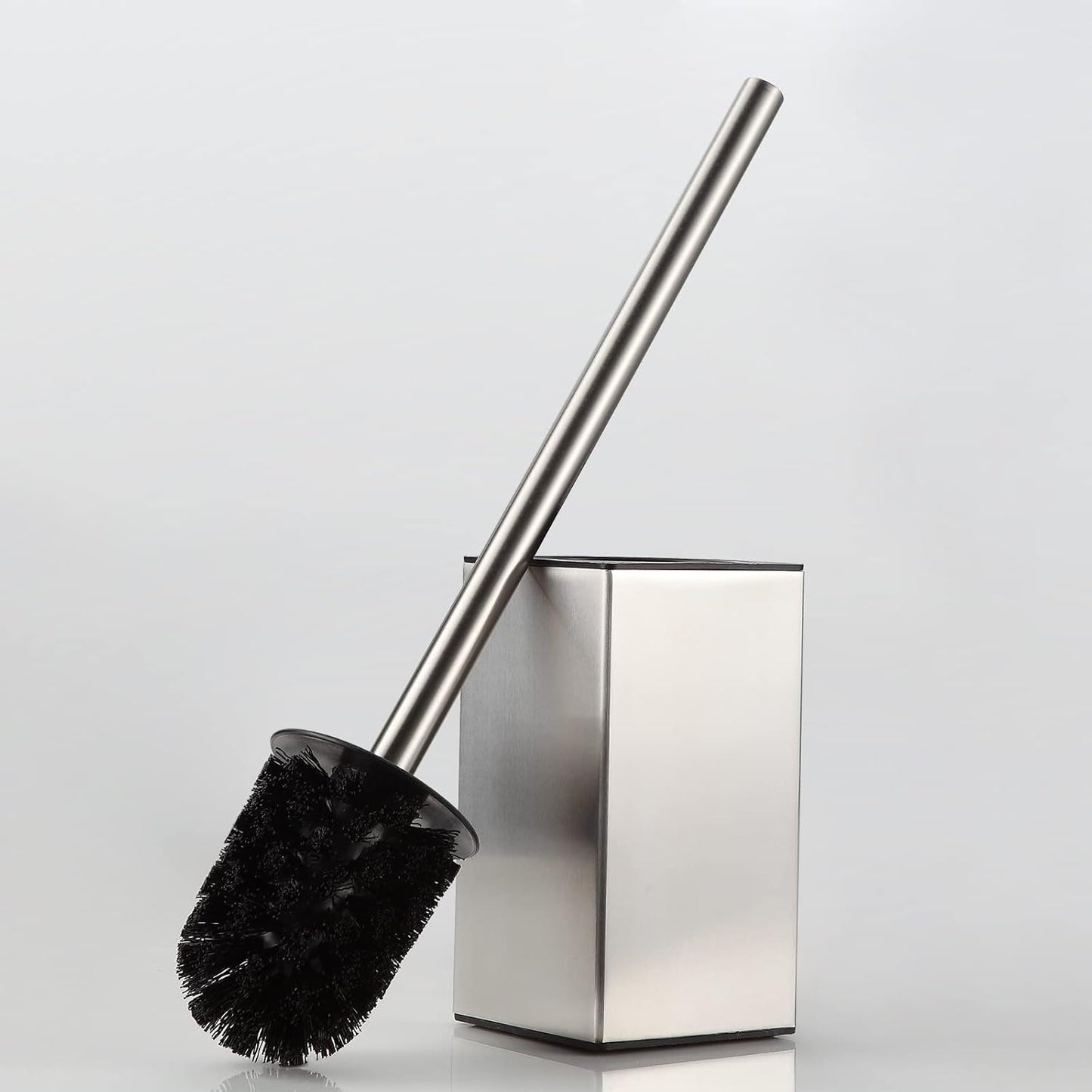 BGL Toilet Brush Holder Stainless Steel 304 Standing Brushed Nickel Square Toilet Bowl Brush for