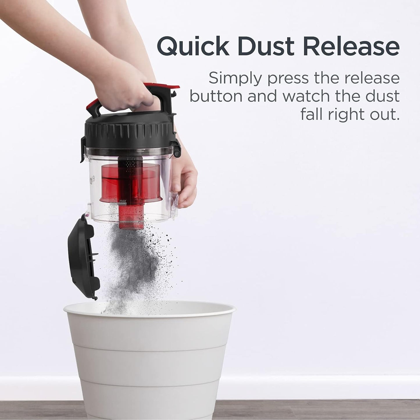 Eureka Bagless Canister Vacuum Cleaner, Lightweight Vac for Carpets and Hard Floors, Red, Whirlwind