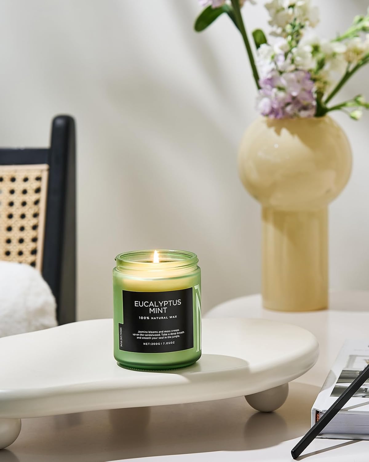 M&SENSE Eucalyptus & Mint Candles for Home Scented, Clean Non Toxic Aromatherapy Candle Gift 7.05oz