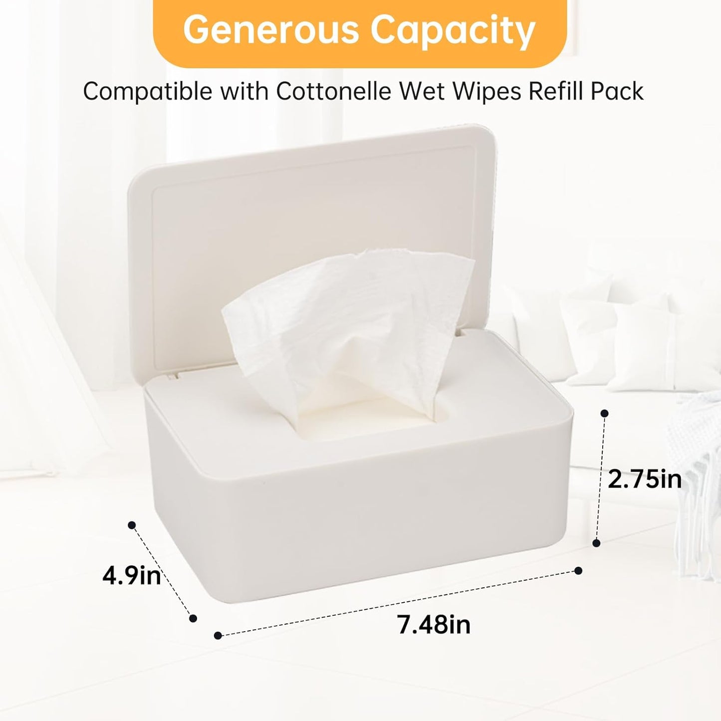 Wipes Dispenser Compatible with Cottonelle Wet Wipes Refill Pack, Refillable Wipes Container