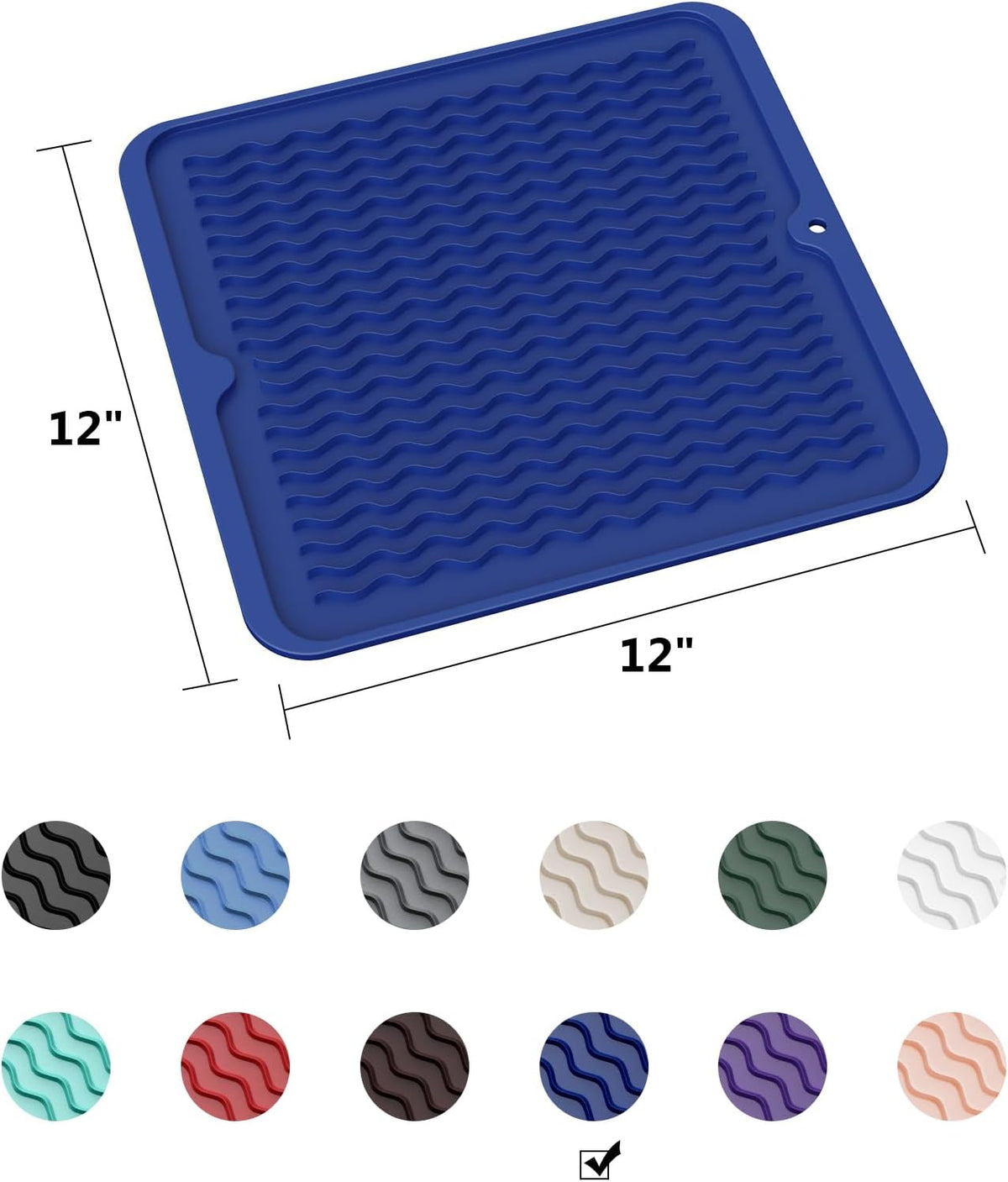 ZLR Silicone Dish Drying Mat for Kitchen Counter, Eco-Friendly Fast Dry Dish Mat, Easy Clean Multi