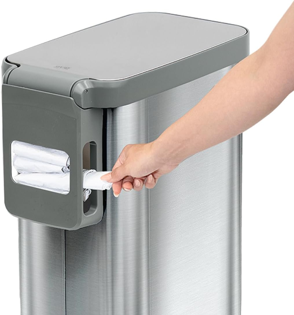 Glad Slim Trash Can with Clorox Odor Protection - Narrow Kitchen Garbage Bin with Soft Close Lid