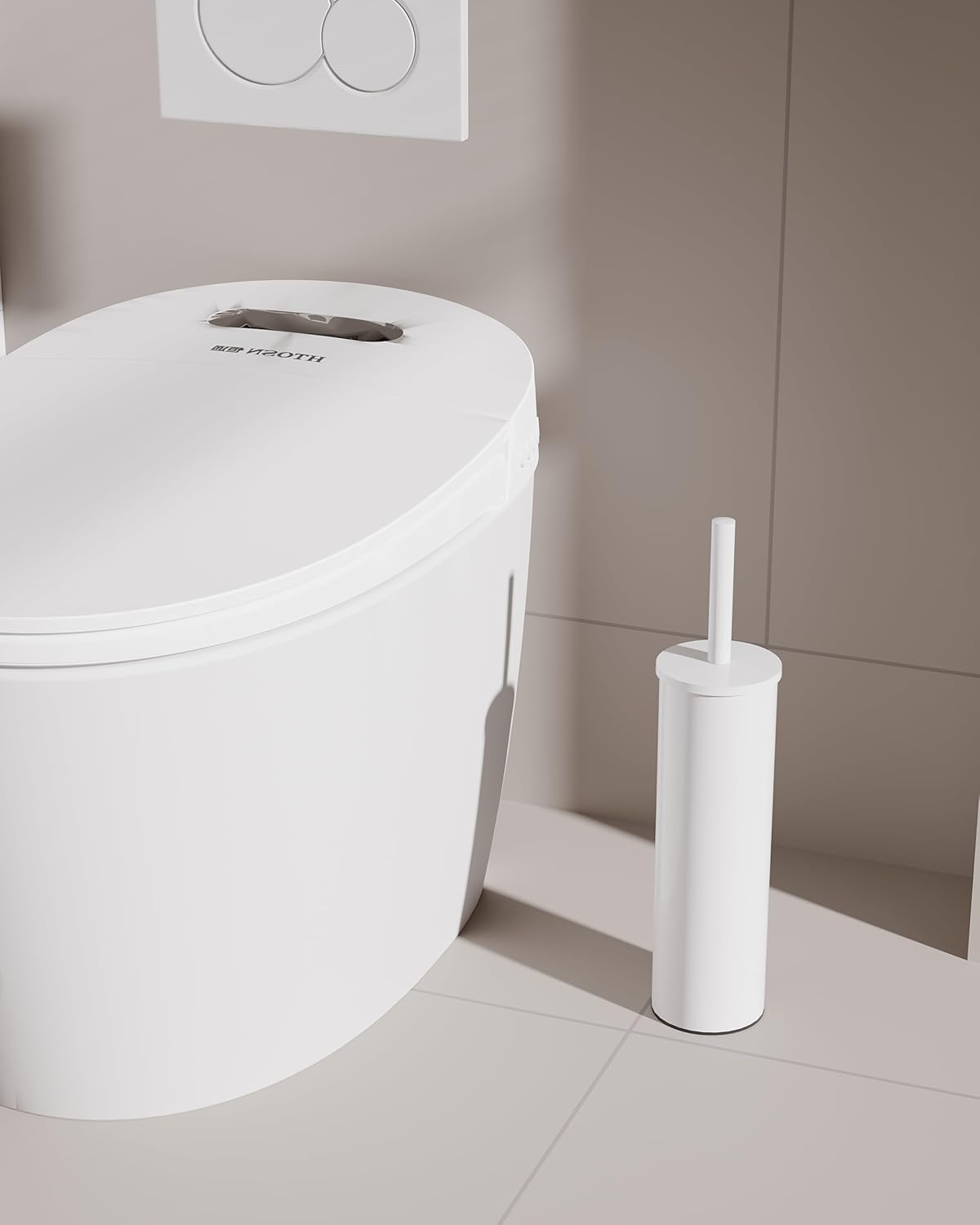 Toilet Brush and Holder Set, Stainless Steel Toilet Bowl Brush with Lid, Rust Proof Toilet Cleaner