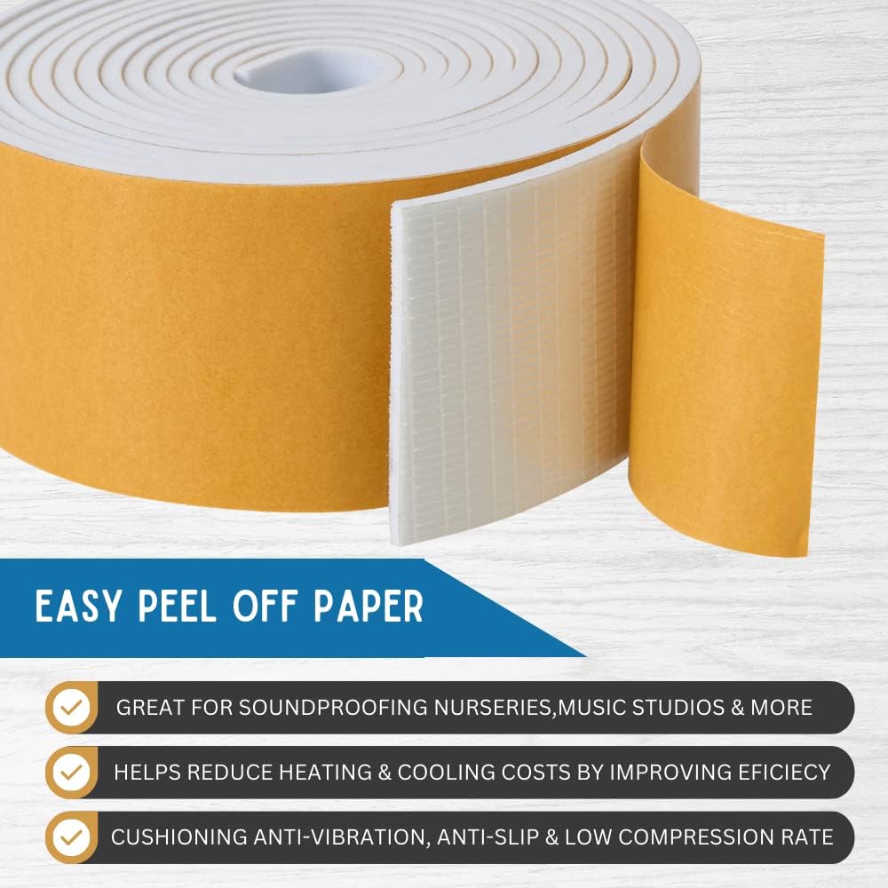 High Density Foam Weather Stripping Door Seal Strip Insulation Tape Roll for Insulating Door Frame