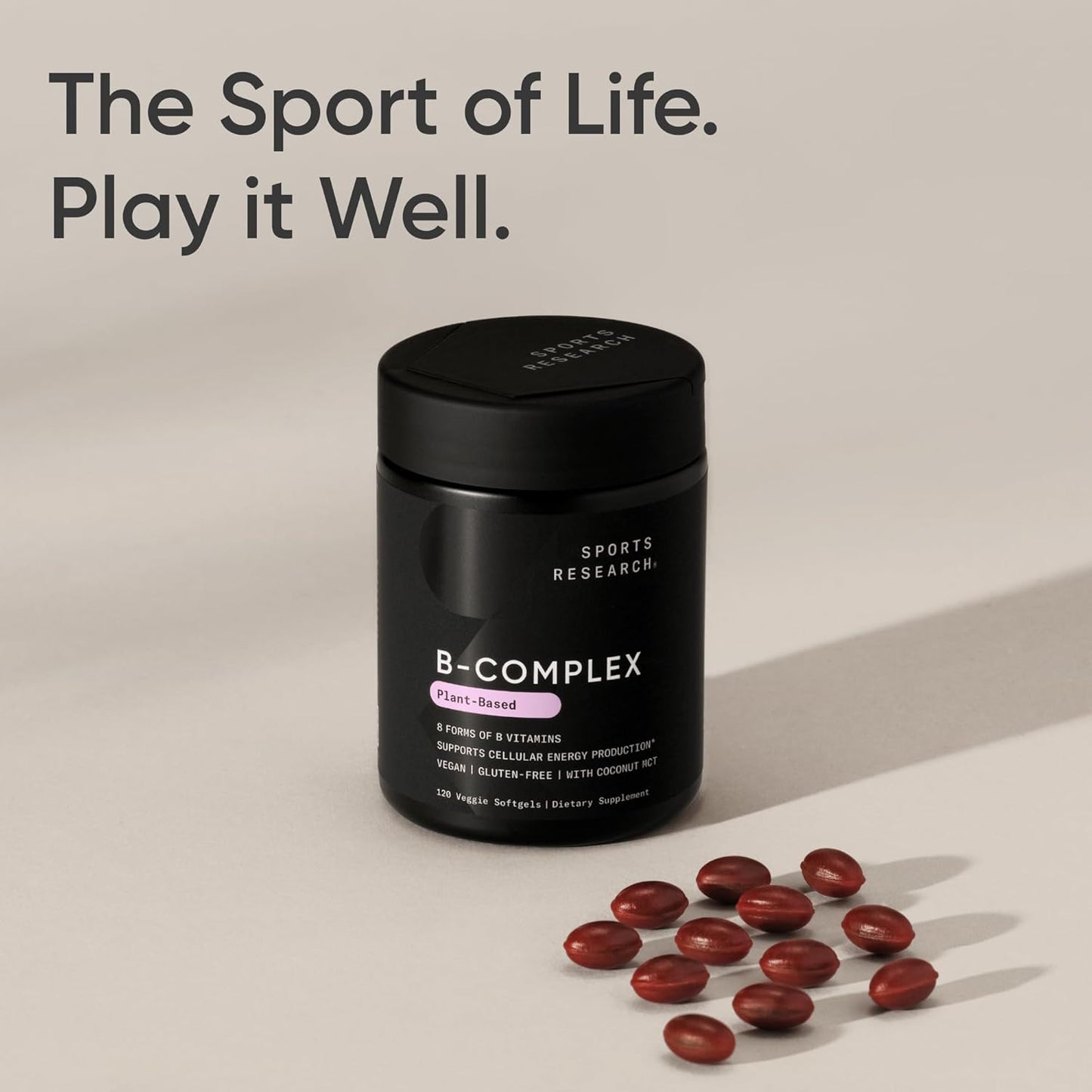 Sports Research® Vitamin B-Complex - Full Spectrum of B Vitamins with Methylated B12 & Folate