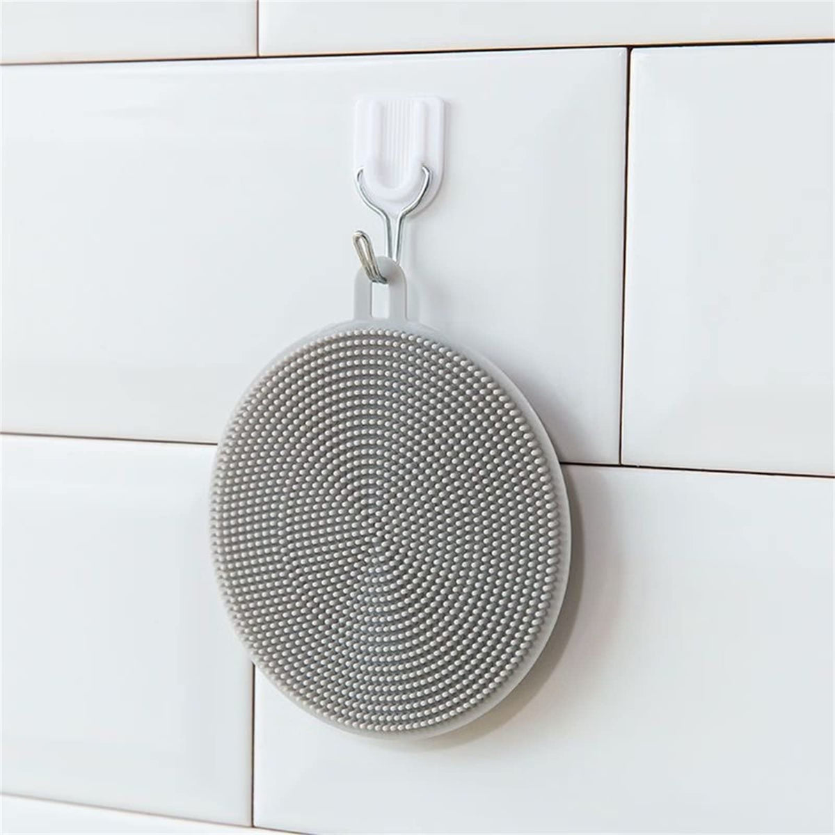 4PCS Silicone Dish Scrubber, Multipurpose Round Silicone Sponges Reusable Dish Brush Dish Brush for