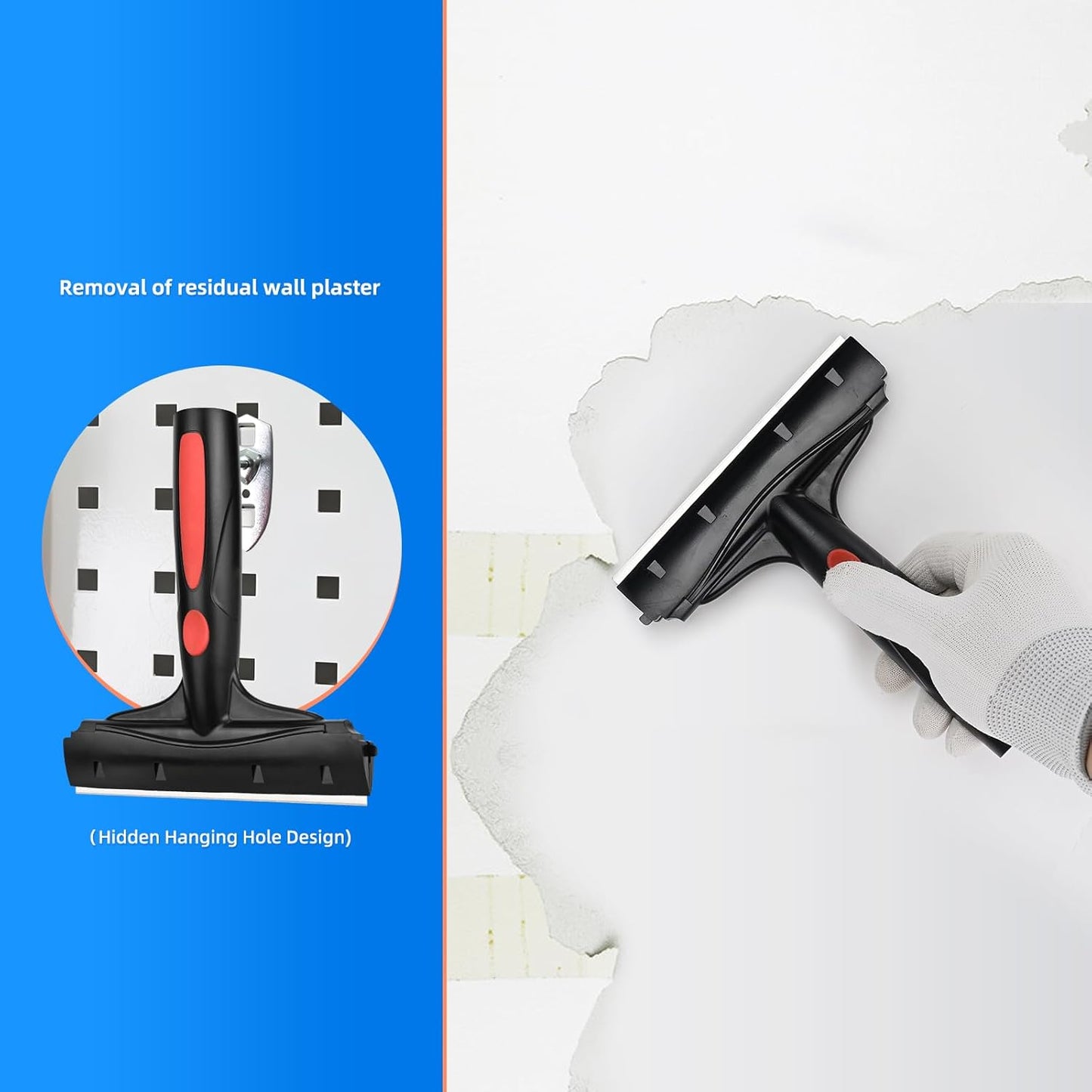 EHDIS Razor Blade Scraper, 6" Scraper Adhesive Remover Tool with 10 Double-Edge Blades for Cleaning