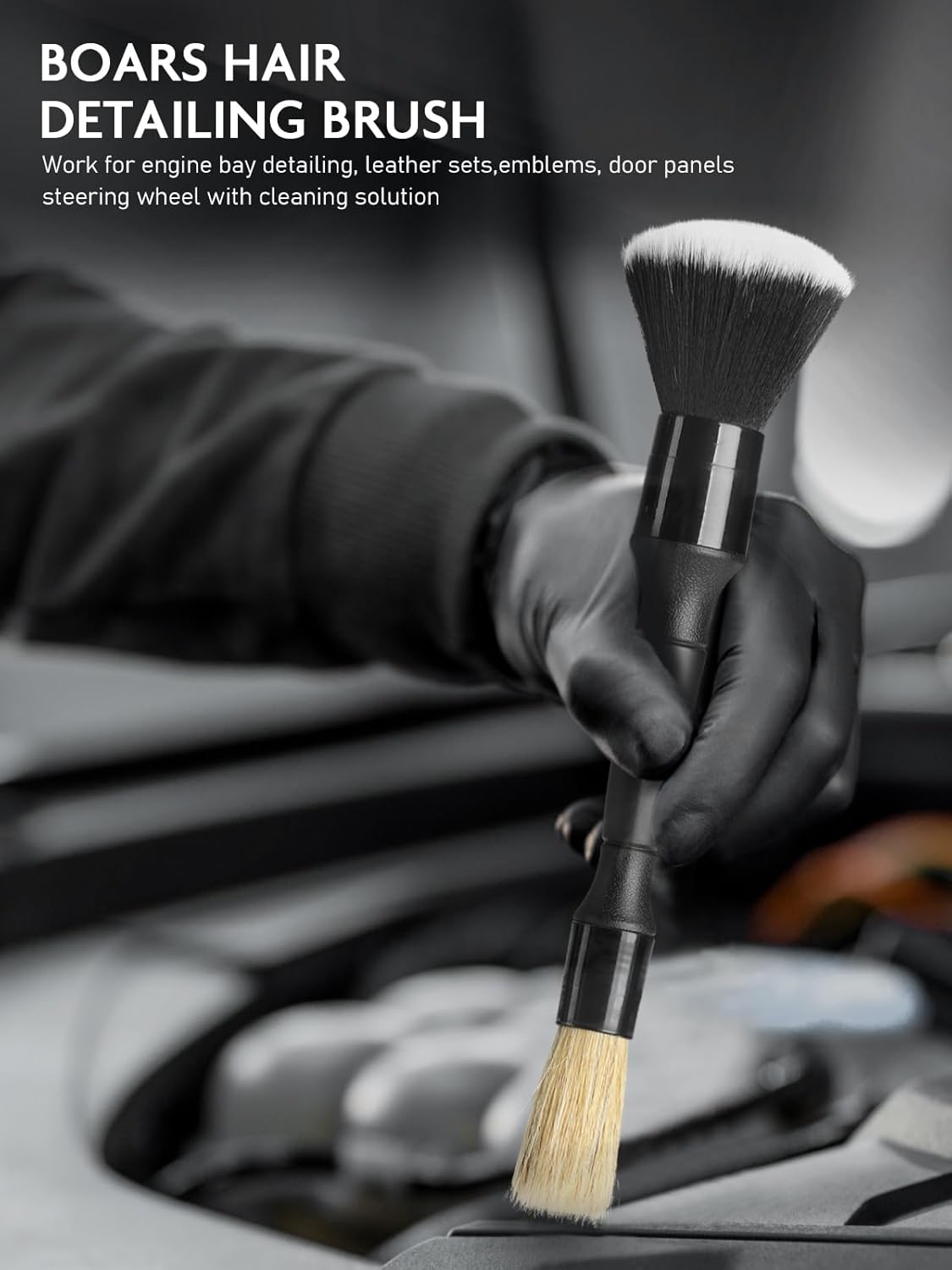 Fantasticlean 9PCS Car Interior Detailing Set, Microfiber Cloth & Applicator, Double-Head Detailing