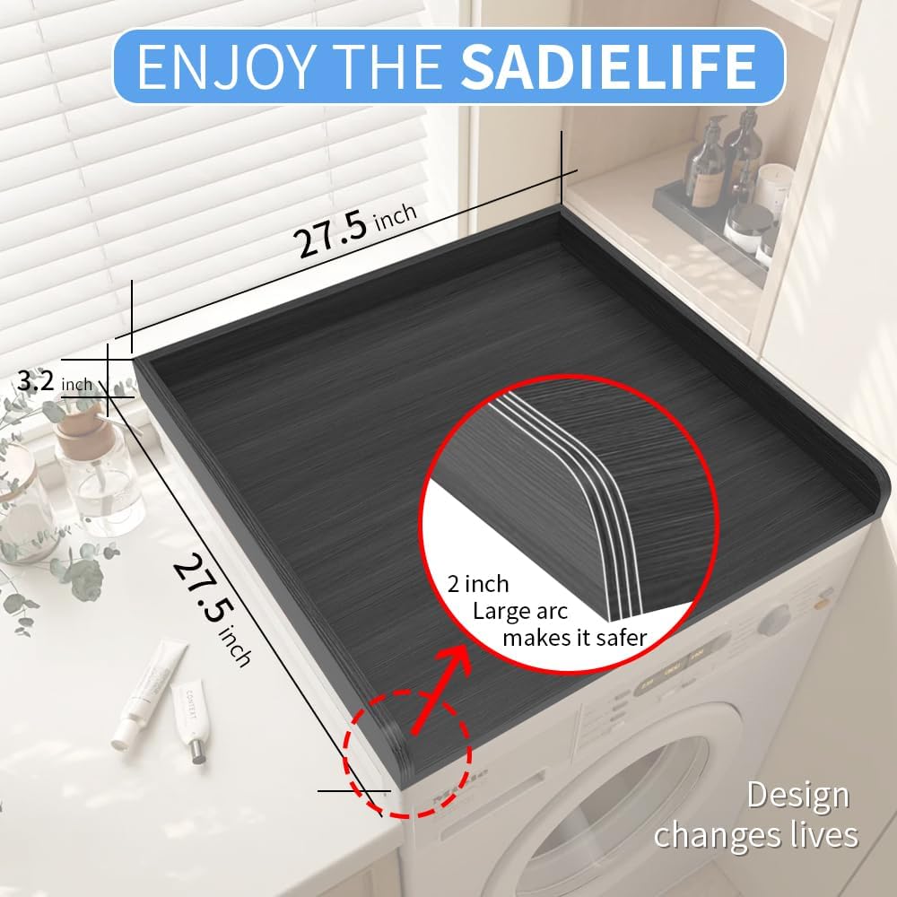 Washer Dryer Countertop Only,Edge Rails-27.5" Depth*27.5" Width Laundry Room