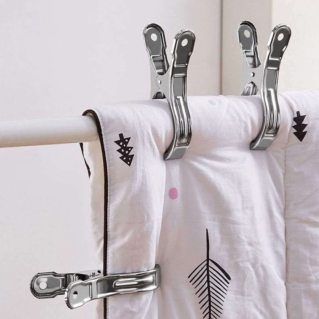 Large Heavy Duty Metal Clothespins 6 Packs Stainless Steel Clothespin,Big Beach Chair Towel