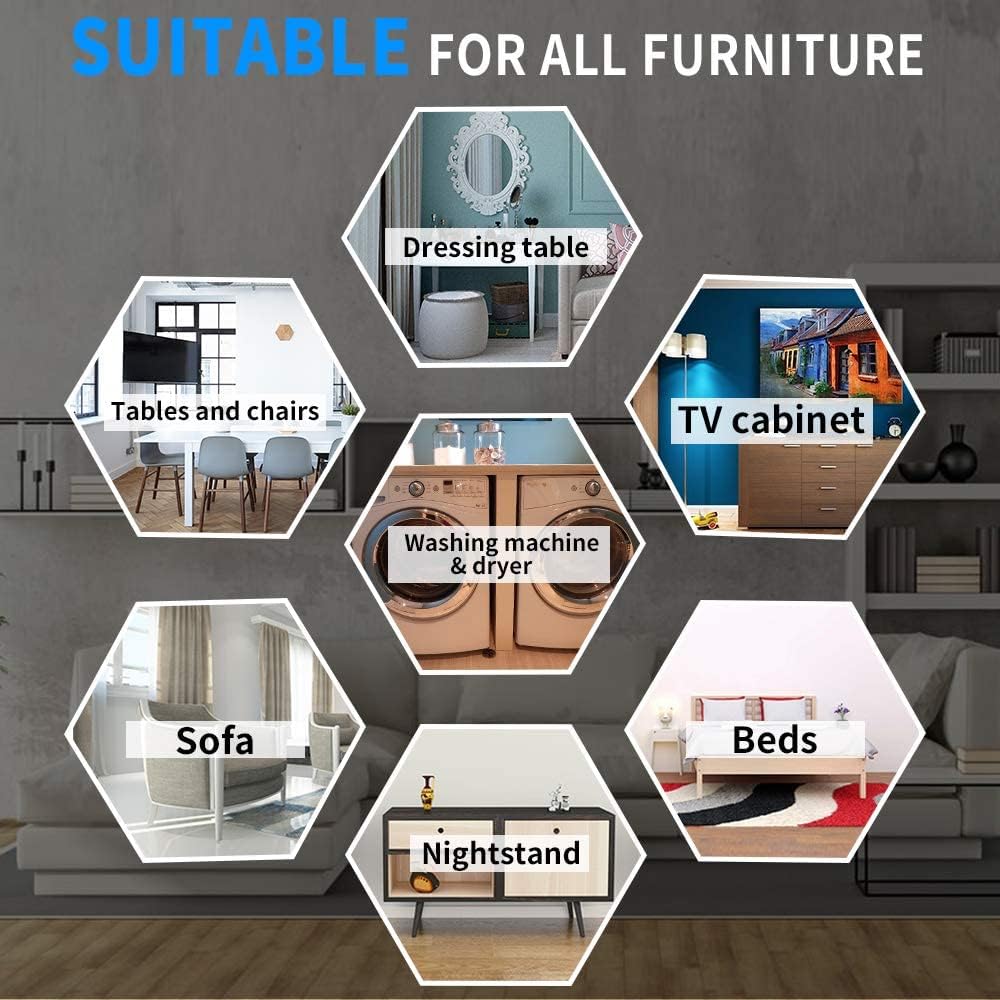 Furniture Sliders,Multi-Surface 2-in-1 Furniture Moving Pads for Carper & Hardwood Floors - 12 Pack