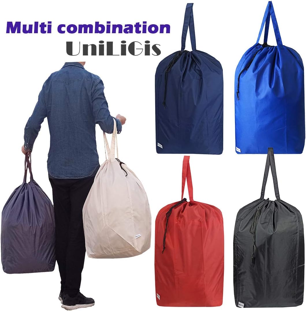 Tear Proof Nylon Laundry Bag with Handles (2 Pack),Travel Laundry Bag with Drawstring Closure,Dirty