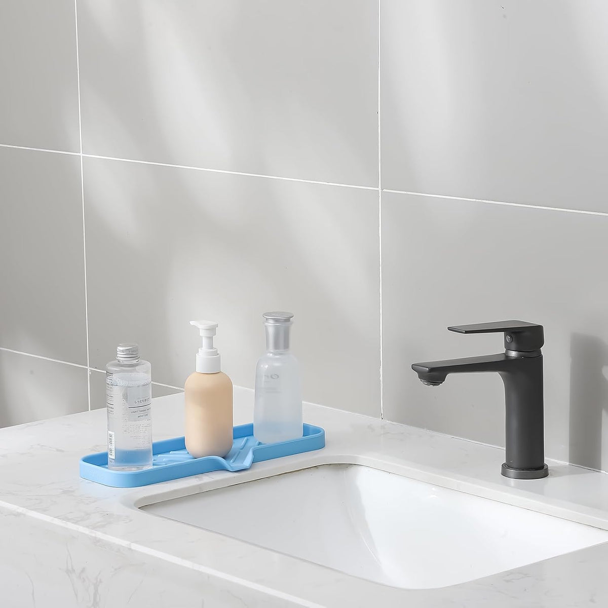 Silicone Bathroom Soap Dishes with Drain Spout-Bathroom and Kitchen Sink Organizer,Sponge