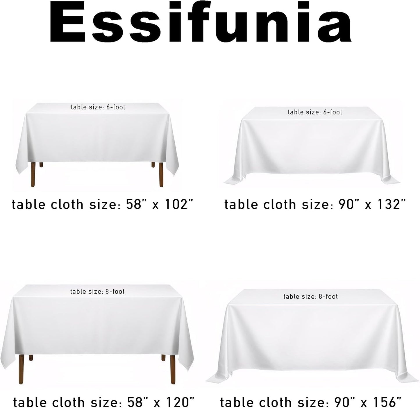 Classic Gingham Tablecloth Fabric - Oblong 58x120 Water Resistant Chequered Pattern Table Cloth for