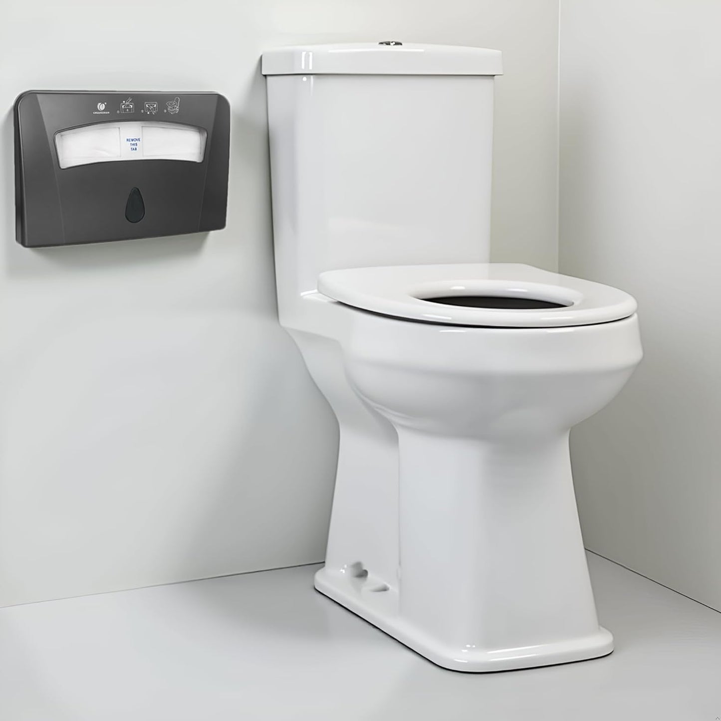 Toilet Seat Cover Dispenser (2-Pcs), Wall Mounted Compatible with Half-fold, CHUANGDIAN, Dark Grey