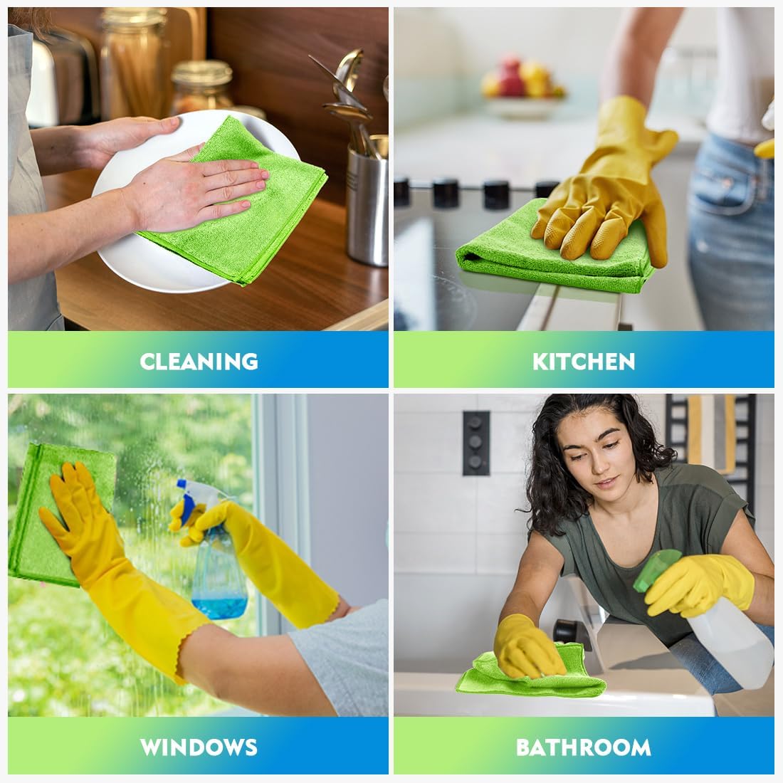 HOMEXCEL Microfiber Cleaning Cloth 20 Pack 11.5 x 11.5 Inch Microfiber Towels for Cars Ultra