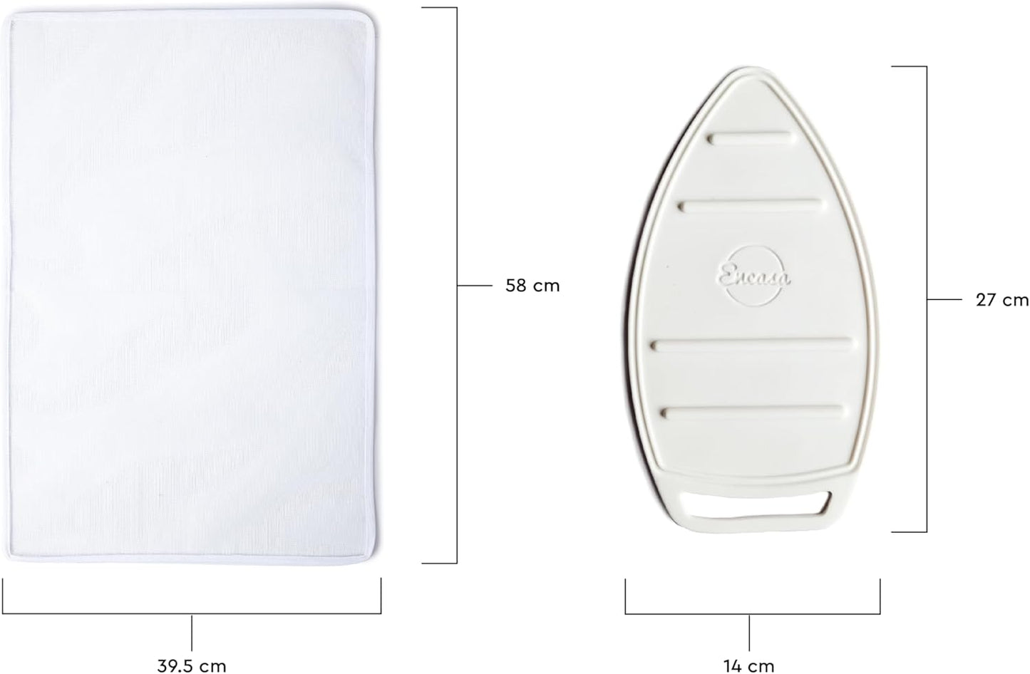 Encasa XO Ironing Board Cover and Pad 54"x15" - Free Silicone Iron Rest & Mesh Cloth - 4mm Felt