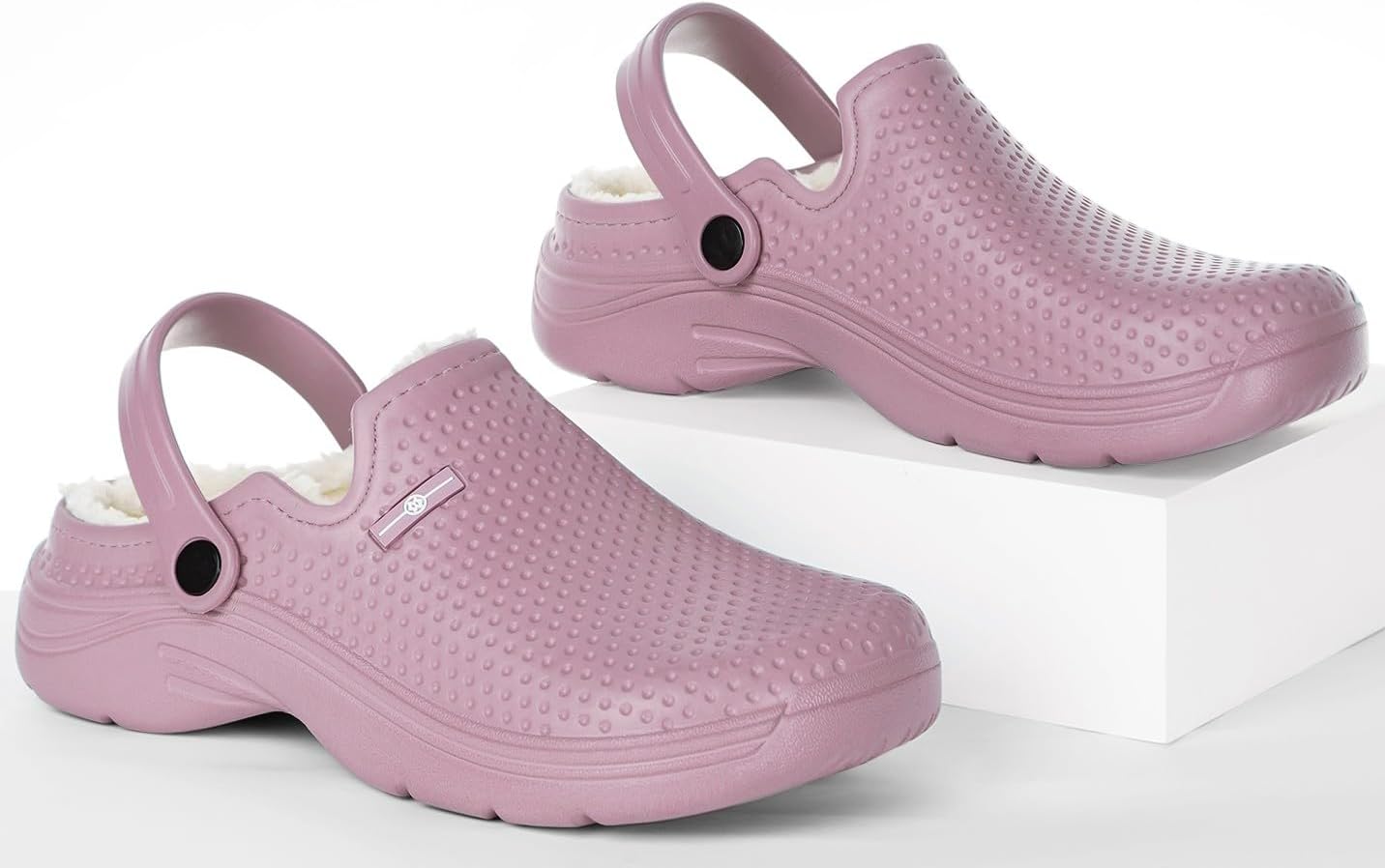 Womens Mens Fur Lined Clogs Waterproof Garden Shoes Winter Warm Fleece Lining Fuzzy House Home