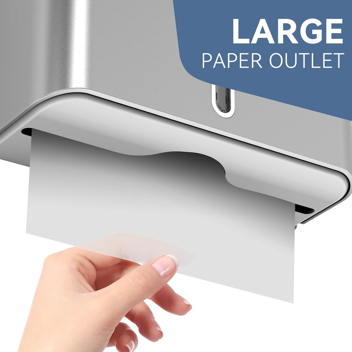 Paper Towel Dispenser Wall Mount, Adhesive No Drilling Multifold Trifold C Fold Commercial Hand