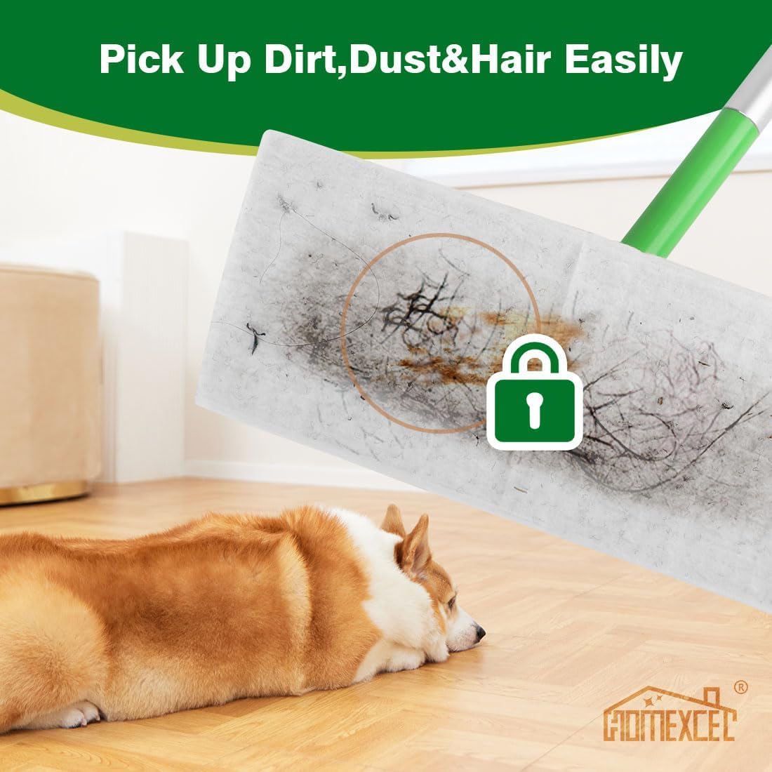 HOMEXCEL Dry Sweeping Cloths Pads Compatible with Swiffer Sweeper- Disposable Duster Refills Mop