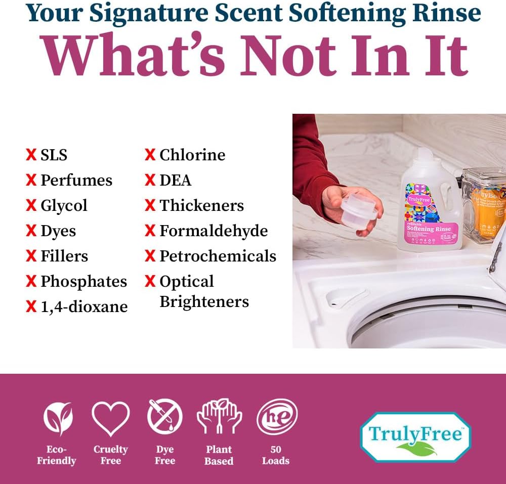 Truly Free Fabric Softening Conditioner for Clothes| Safe for Babies & Kids with Sensitive Skin |